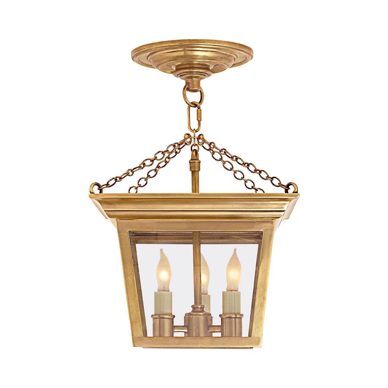 Chapman 16.5'' Hand-Rubbed Antique Brass Clear Glass Lantern
