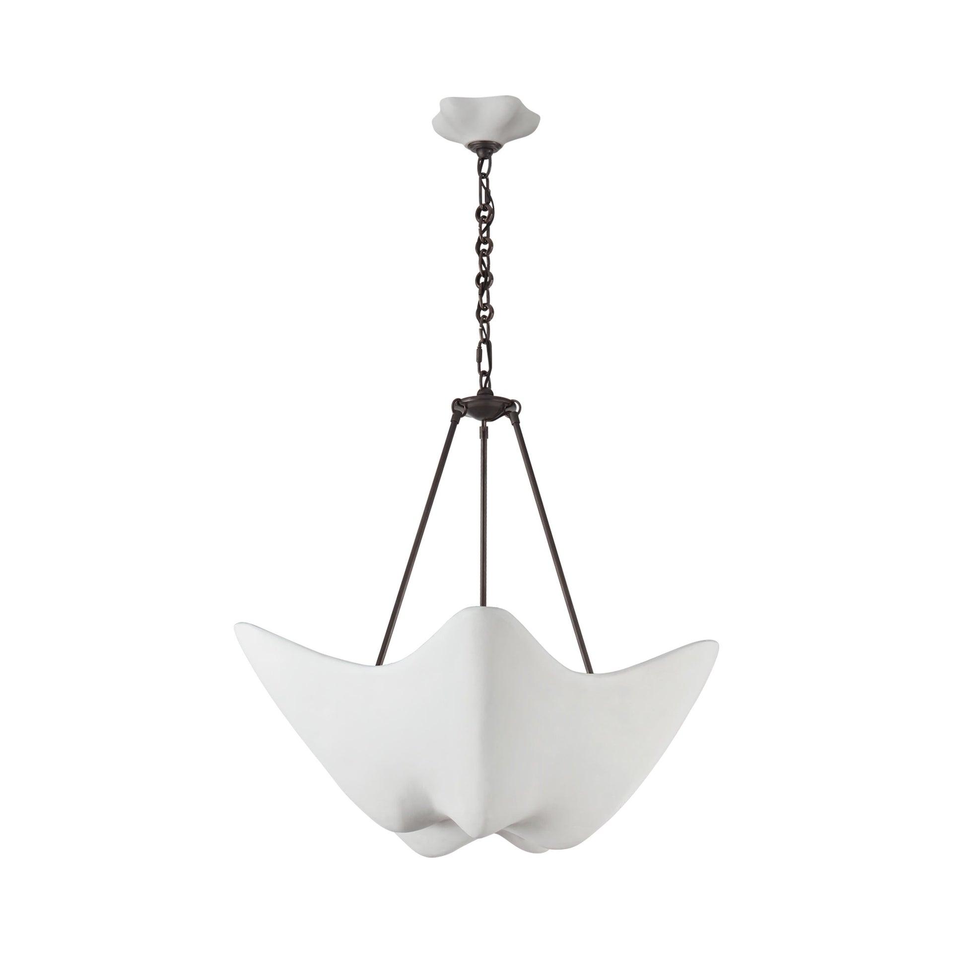 Bronze and White Crystal Candle Chandelier