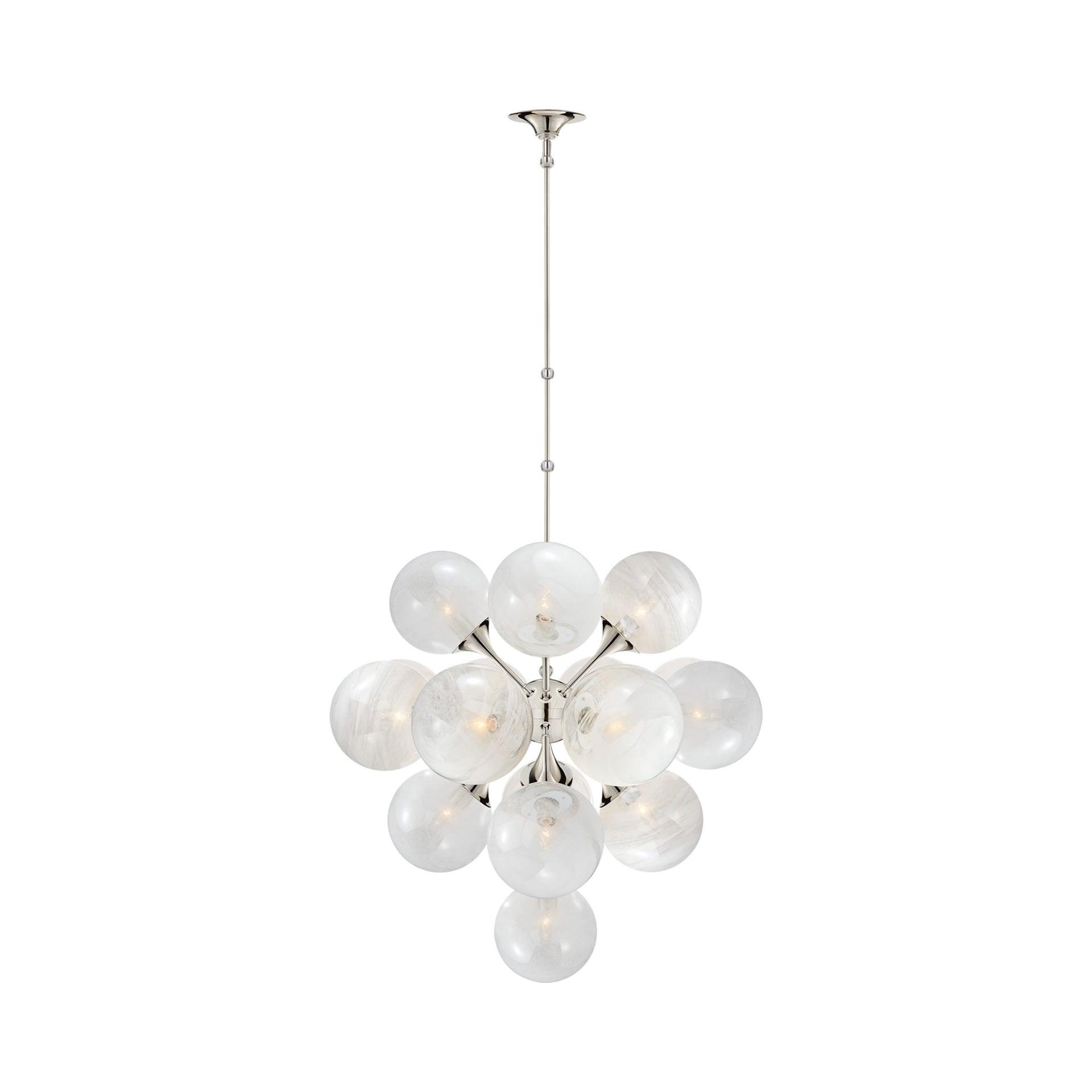 Polished Nickel Crystal 17-Light Chandelier