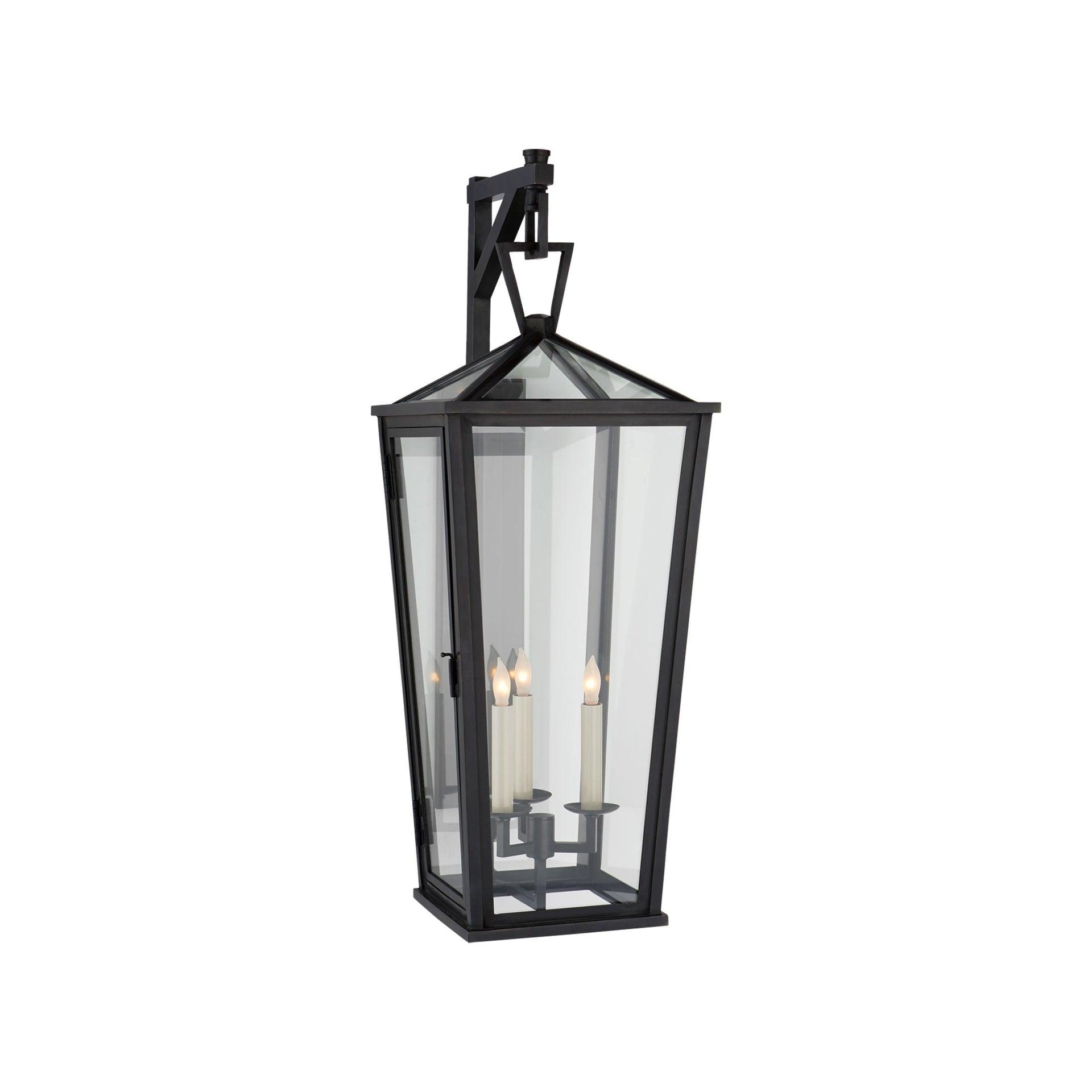 Chapman & Myers Handcrafted Bronze & Black Lantern-Style Sconce