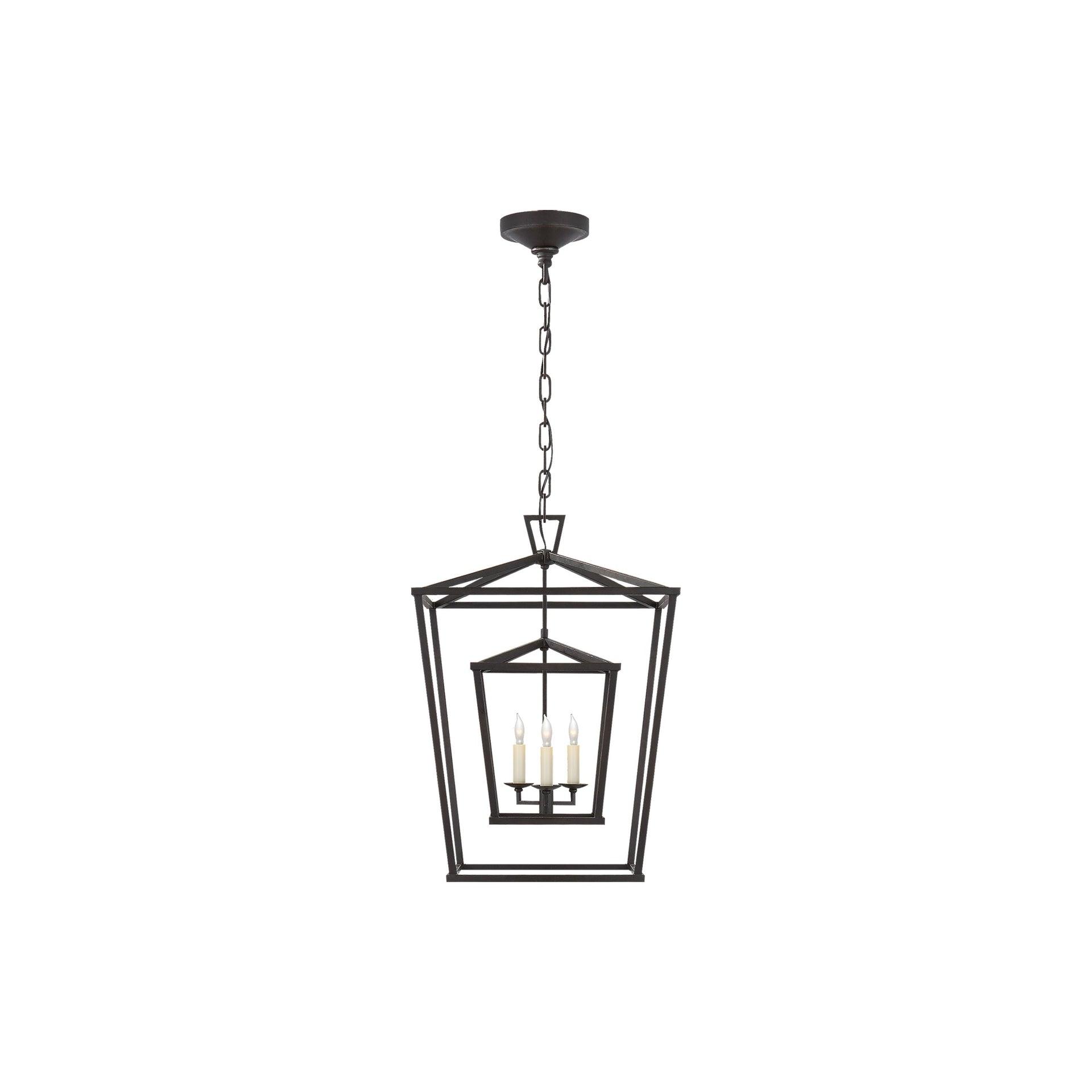 Polished Nickel Crystal Indoor/Outdoor Double Cage Lantern