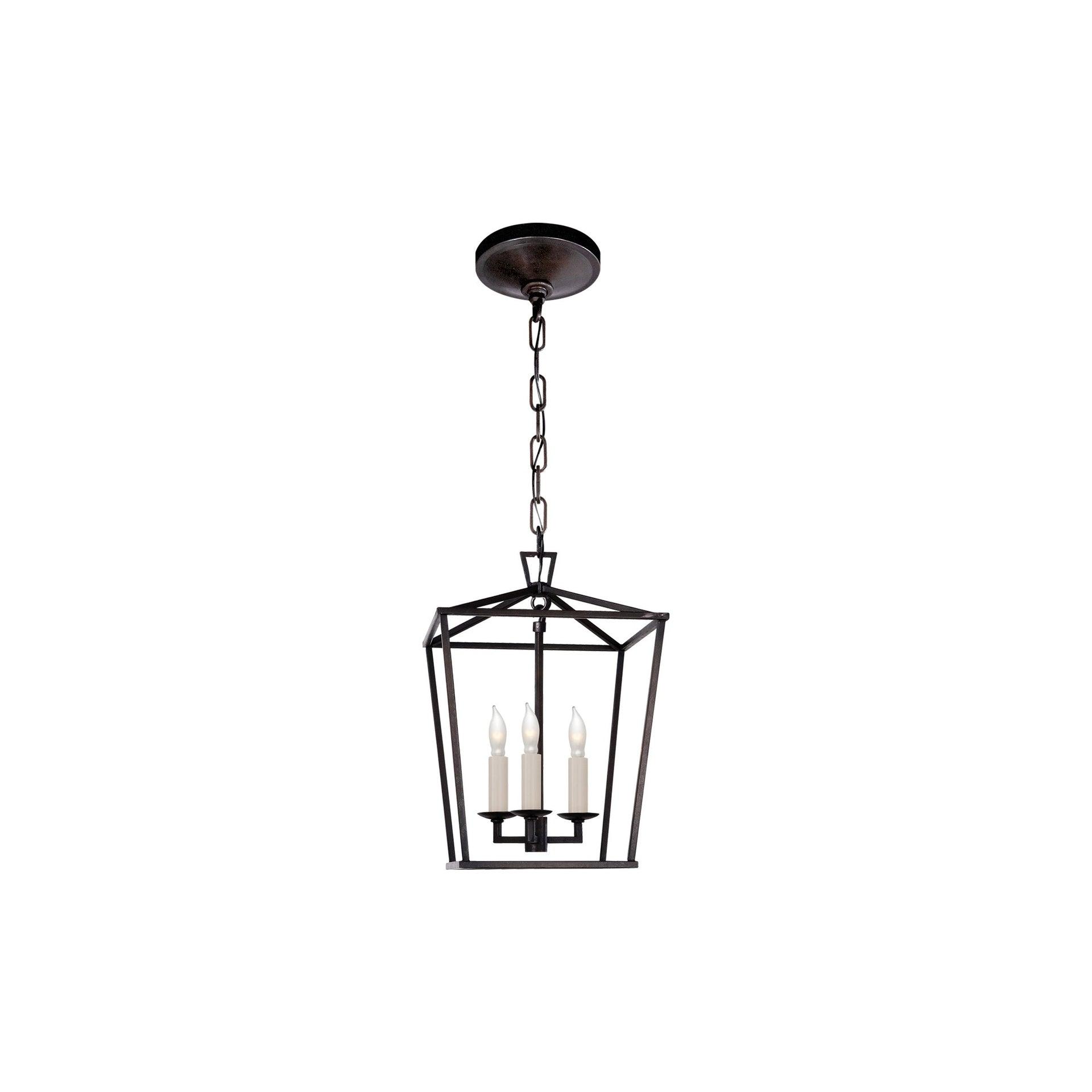Aged Iron Mini Lantern with Crystal Accents and LED Option