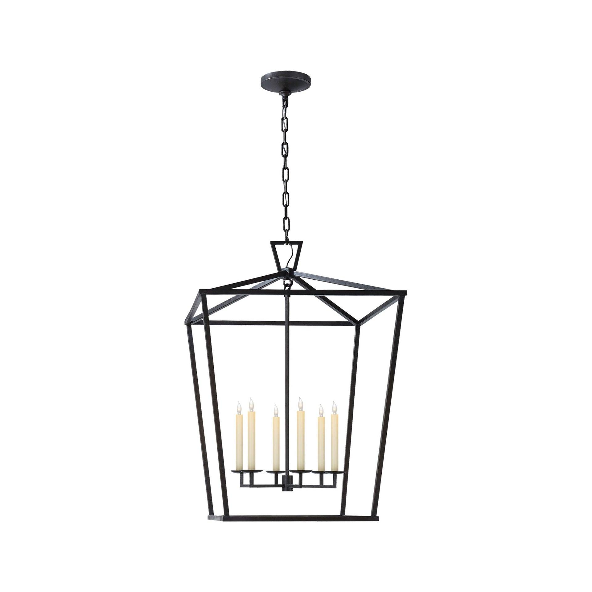 Darlana Minimalist Cage 6-Light Chandelier in Aged Iron
