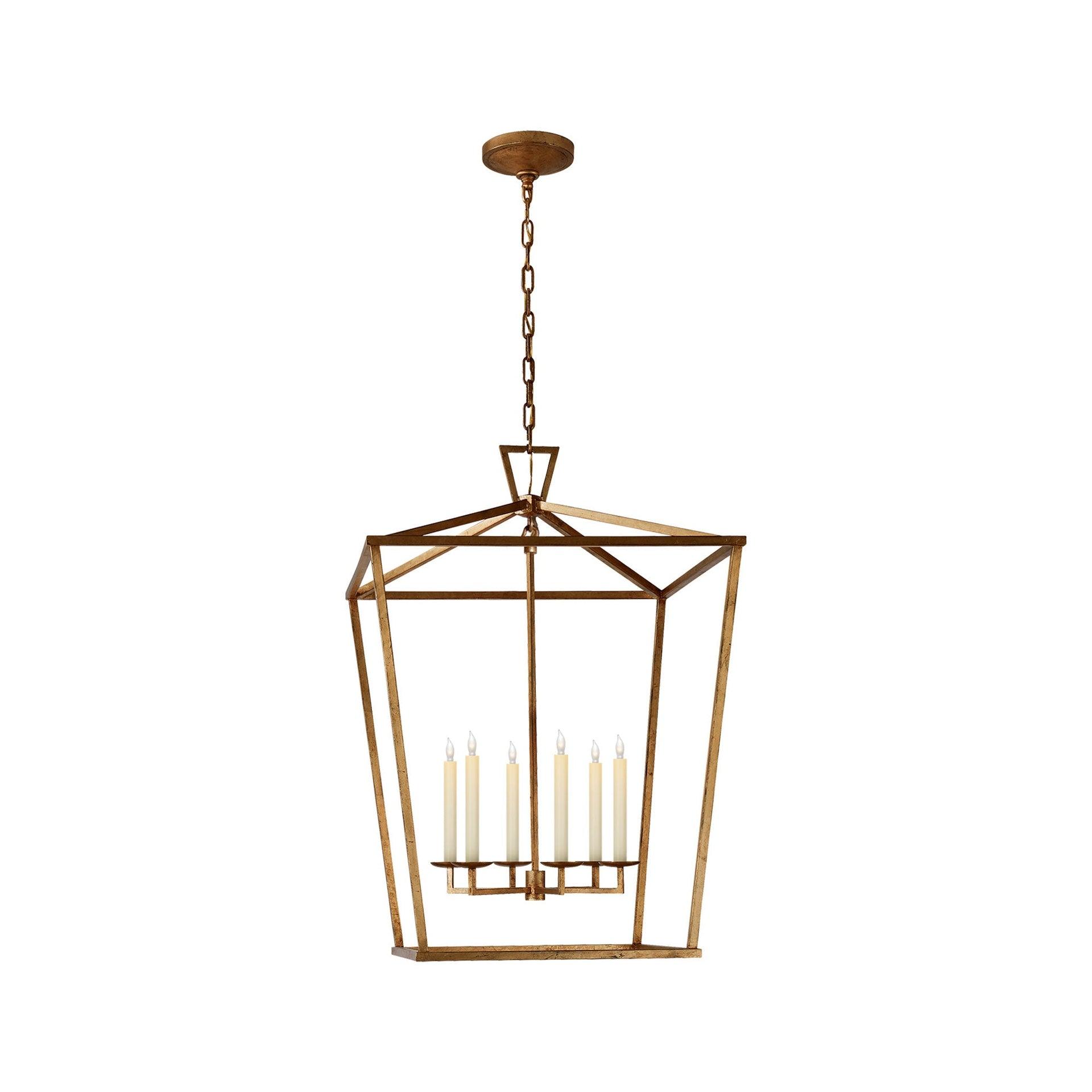 Darlana 42" Gilded Iron and Glass Chandelier