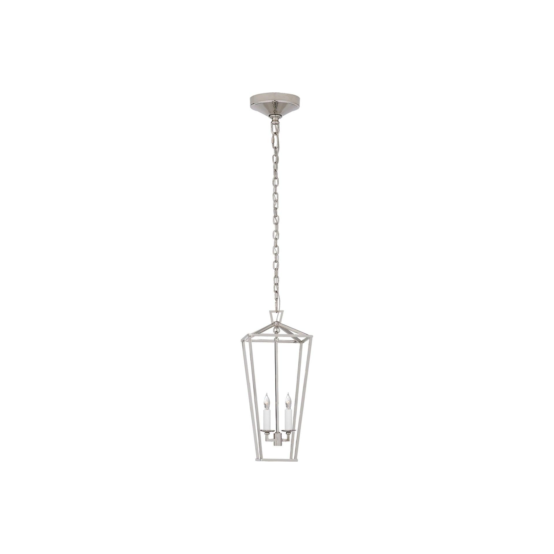 Darlana Polished Nickel Crystal Indoor/Outdoor Lantern