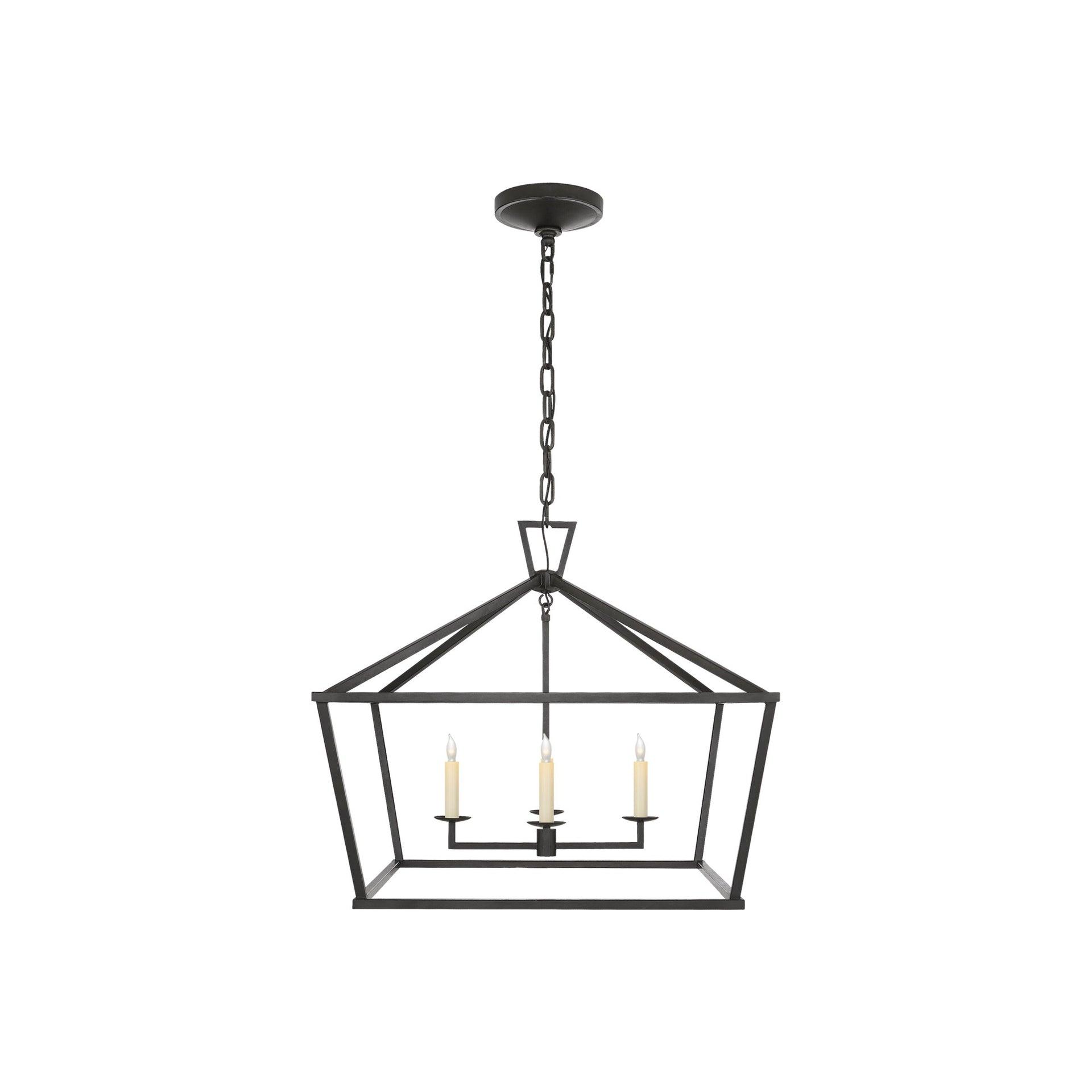 Elegant Darlana 25" Polished Nickel Crystal Lantern Chandelier