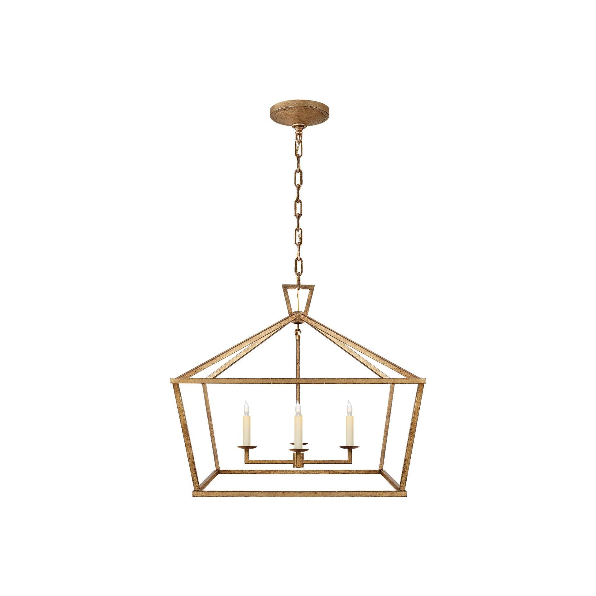 Darlana Gilded Iron Medium Wide 4-Light Chandelier with Crystal Accents