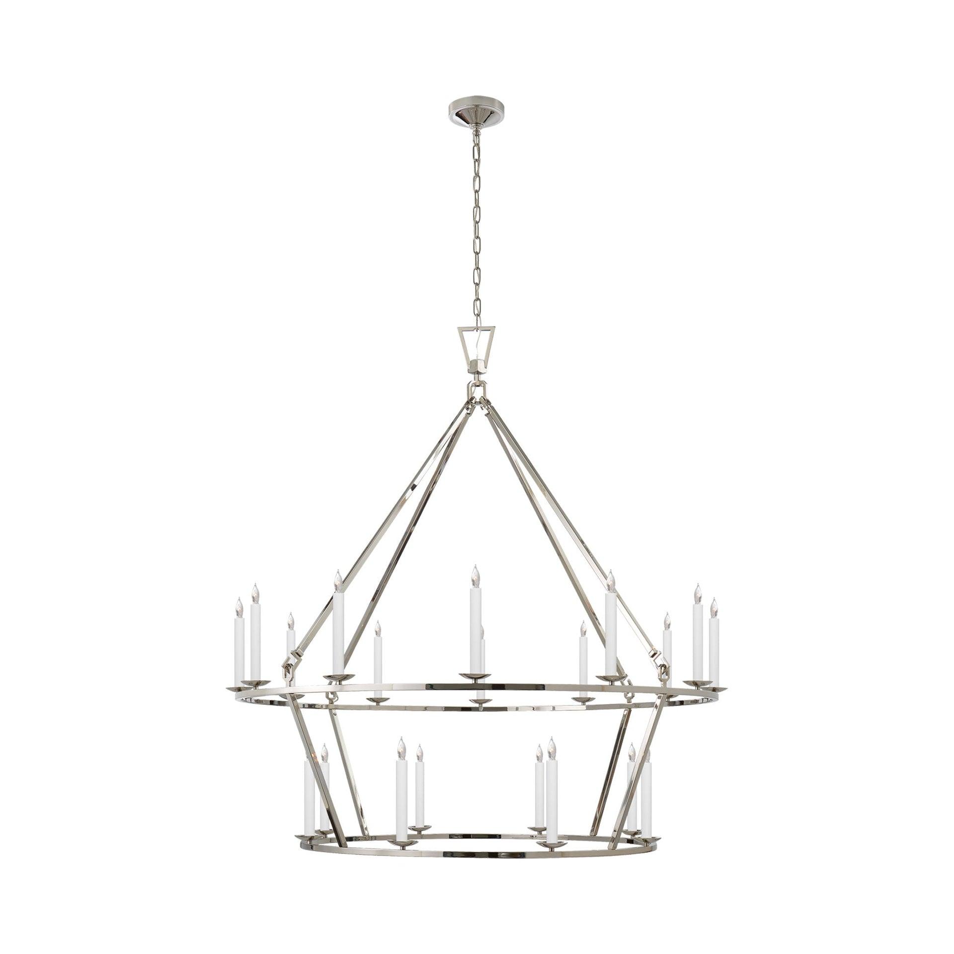 Darlana Polished Nickel 20-Light Candle Chandelier