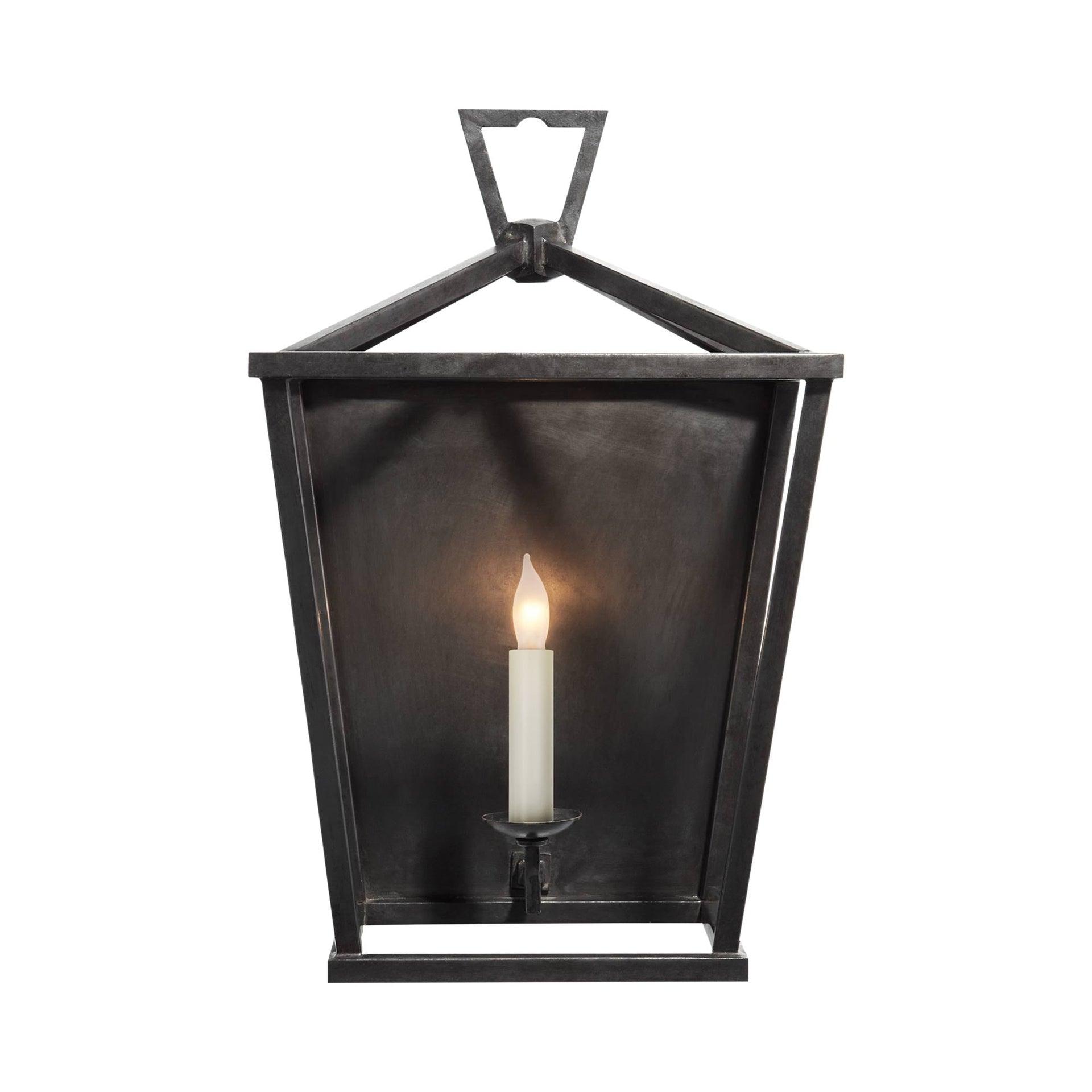 Aged Iron 17" Dimmable Wall Sconce with Candle-Style Light