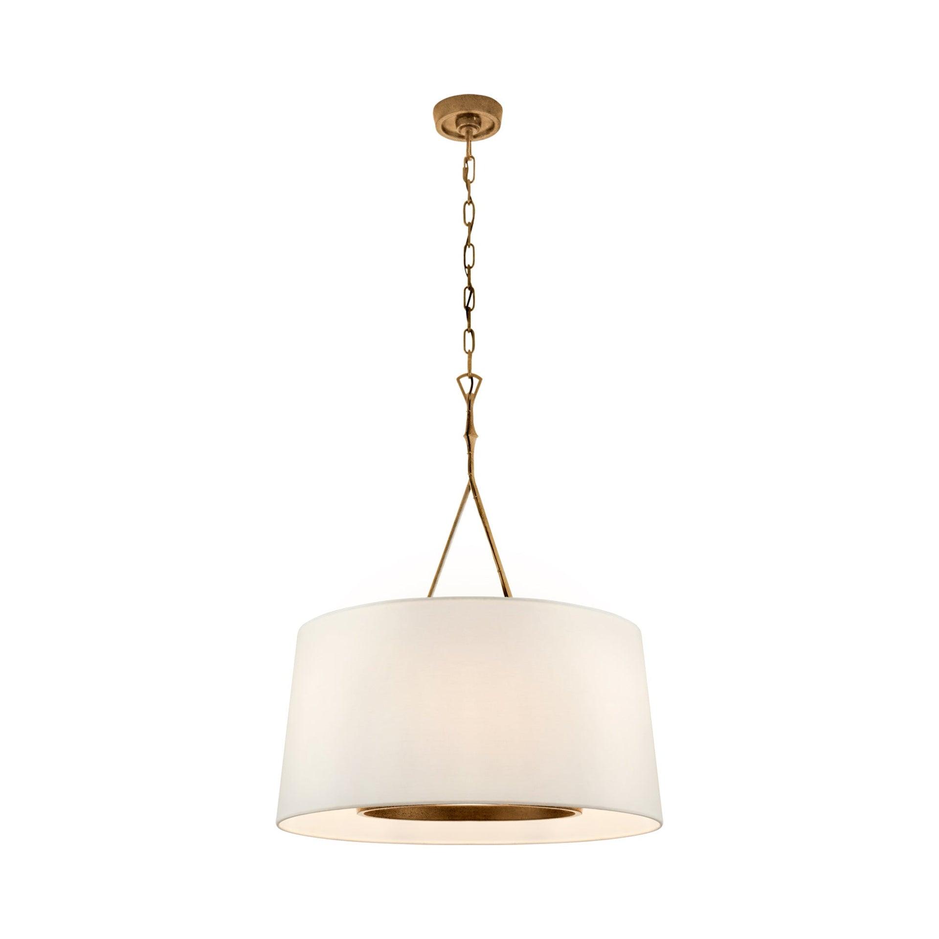 Dauphine Gilded Iron 6-Light Drum Chandelier with Paper Shade
