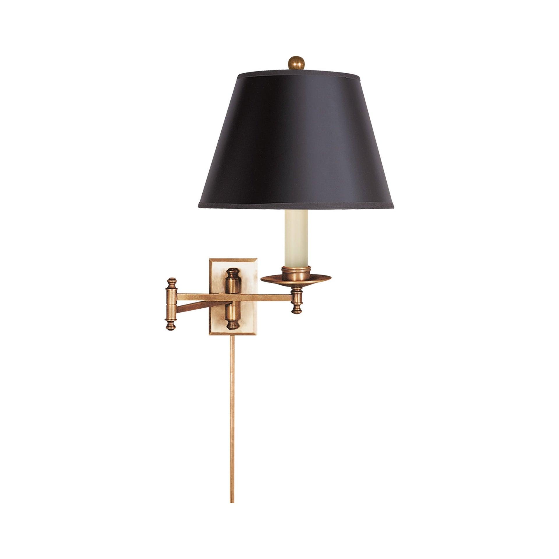Antique Brass Black Swing Arm Dimmable Wall Lamp