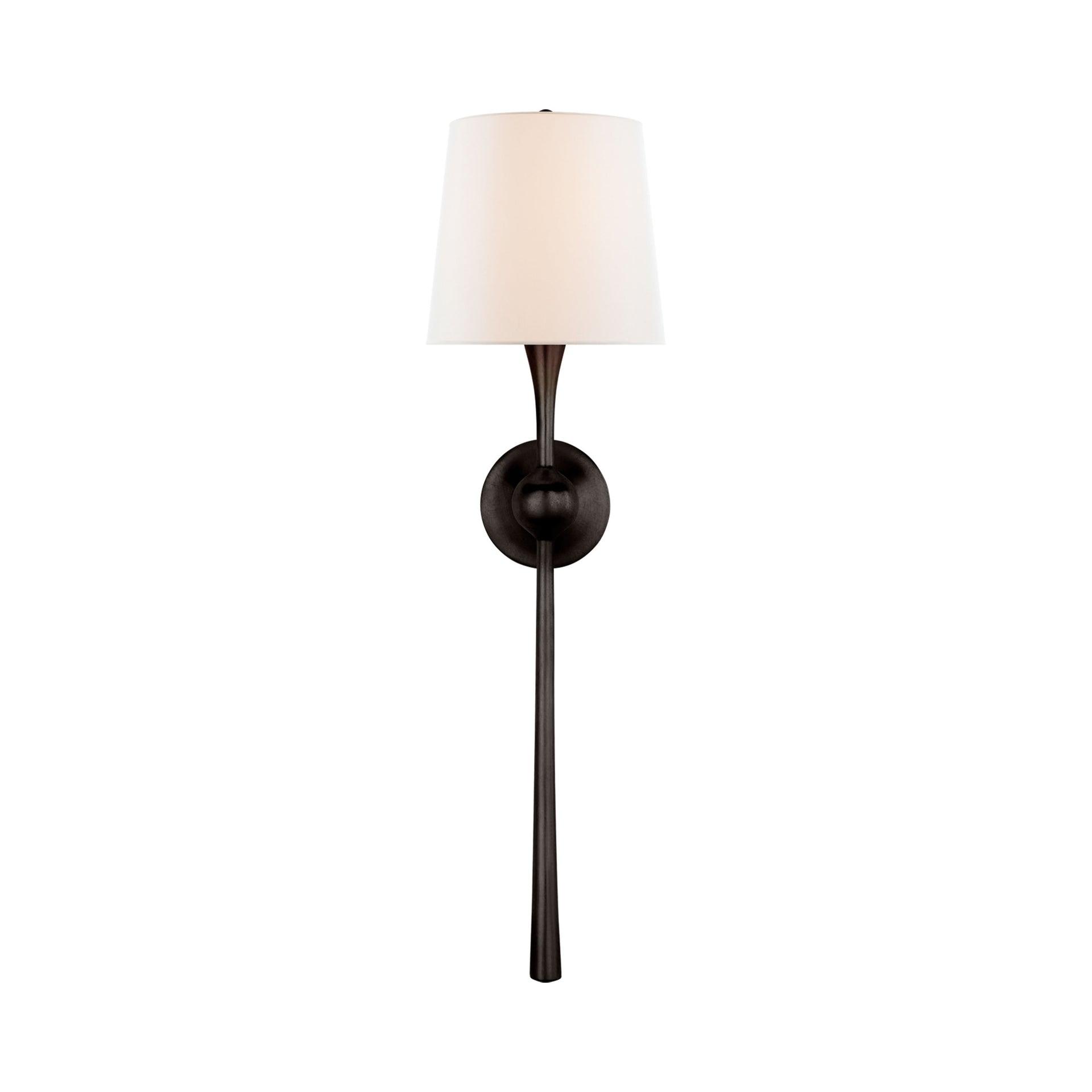 Elegant Dimmable 27" Silver and Black Direct-Wired Sconce