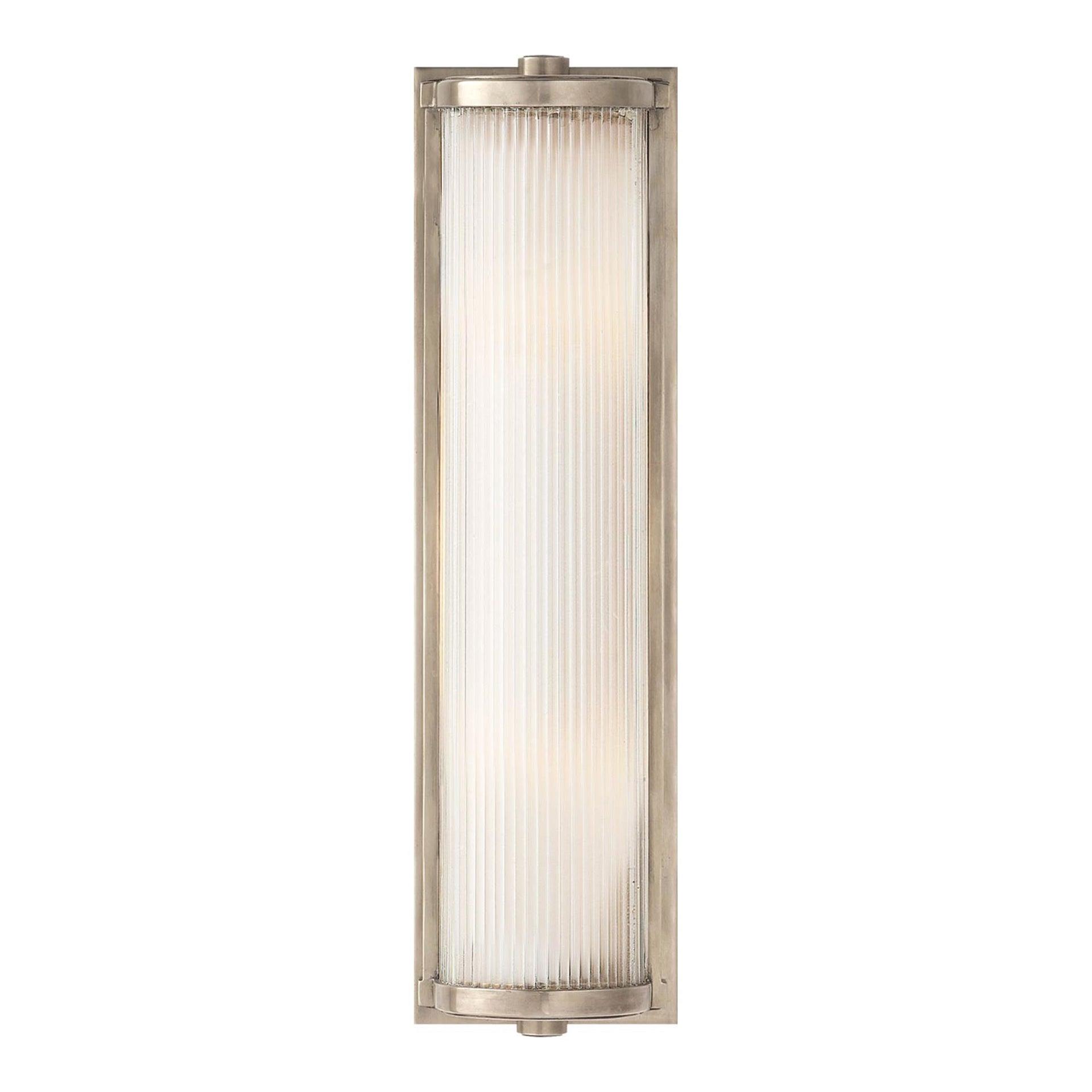 18" Outdoor Dimmable Cylinder Sconce in Nickel Finish