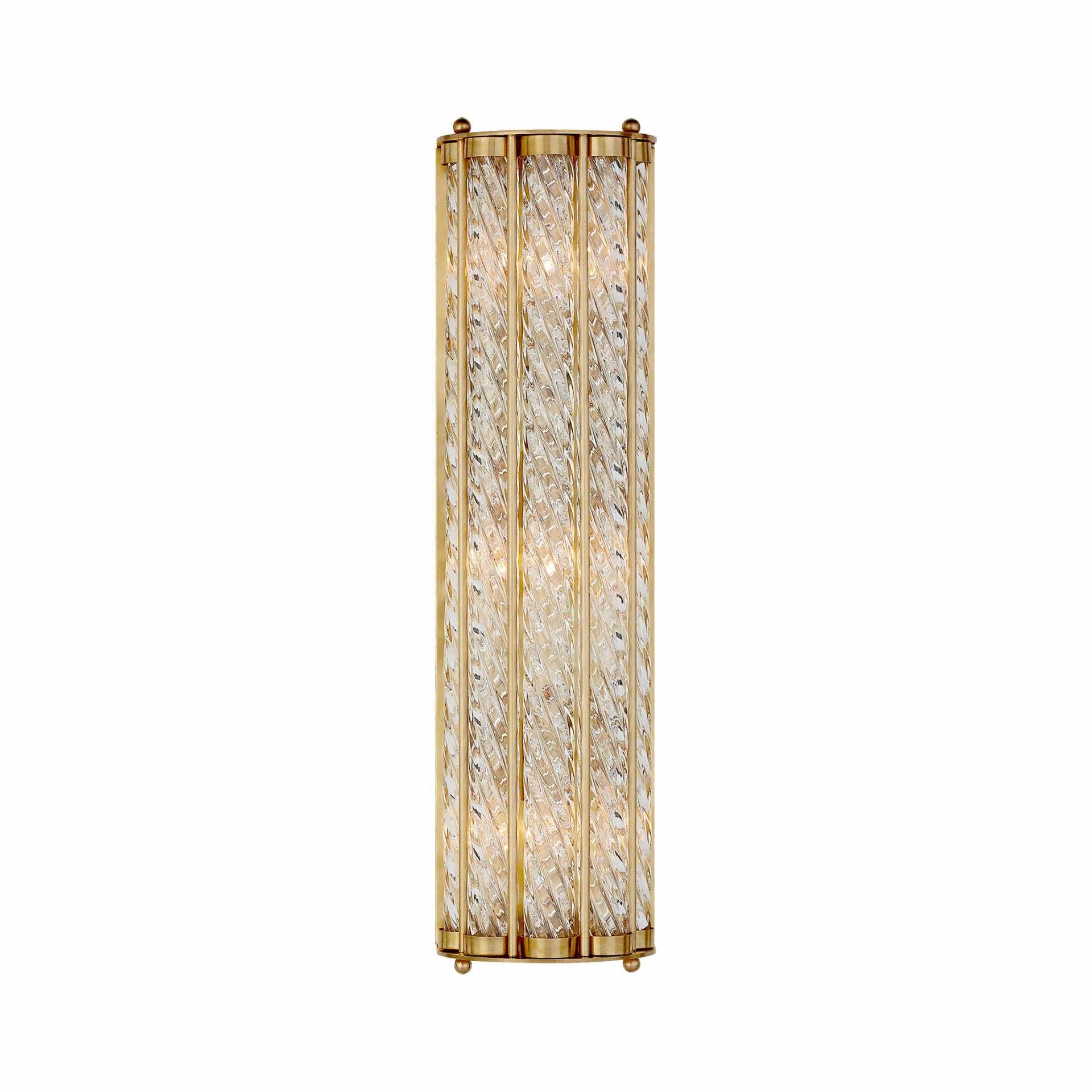 Eaton Antique Brass Dimmable Direct Wired Sconce, 21 in Height