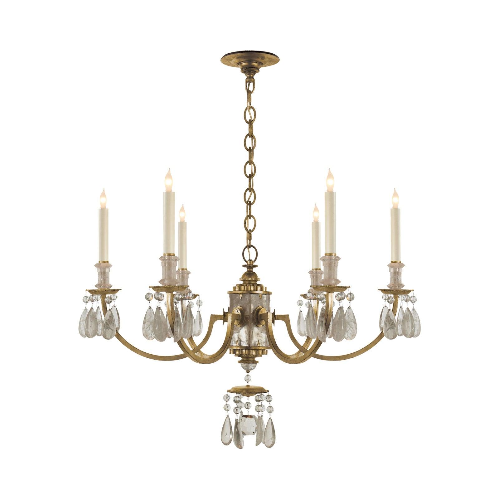Elizabeth 6-Light Gold Iron and Crystal Chandelier