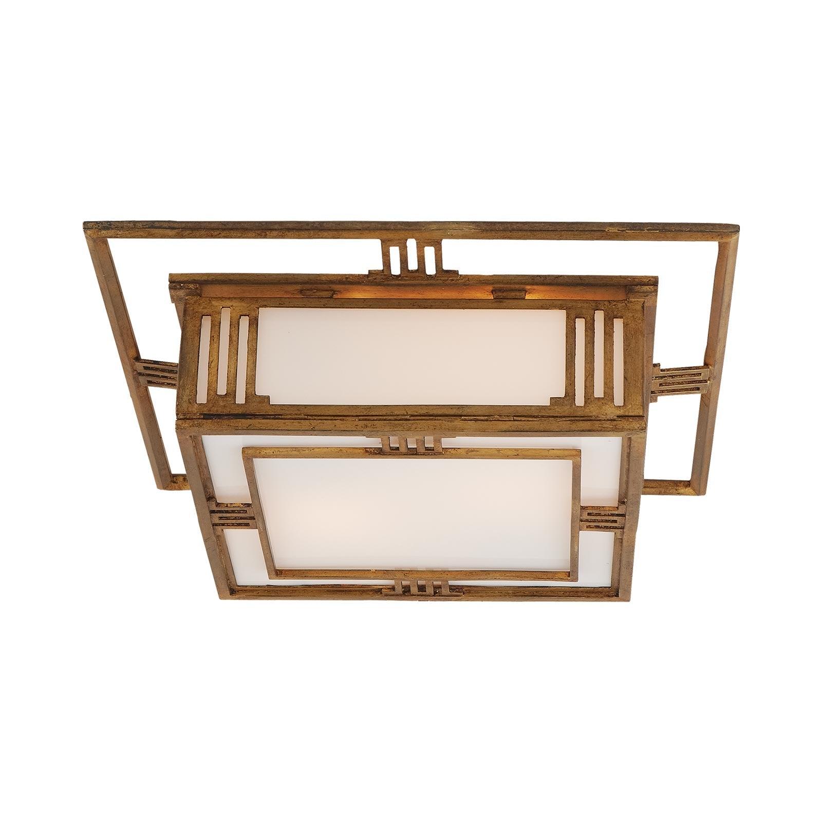 Enrique Gilded Iron Art Deco Flush Mount Ceiling Light