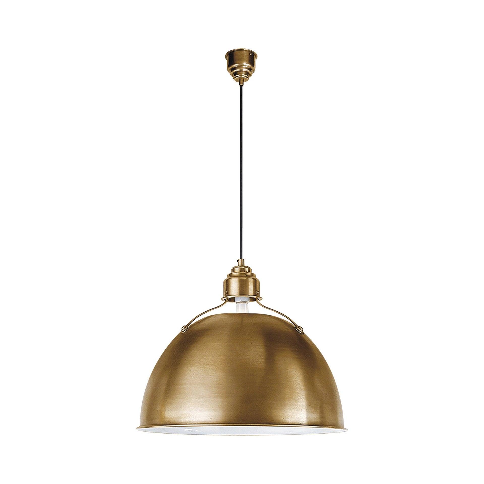 Eugene 19" Hand-Rubbed Antique Brass Bowl Pendant Light