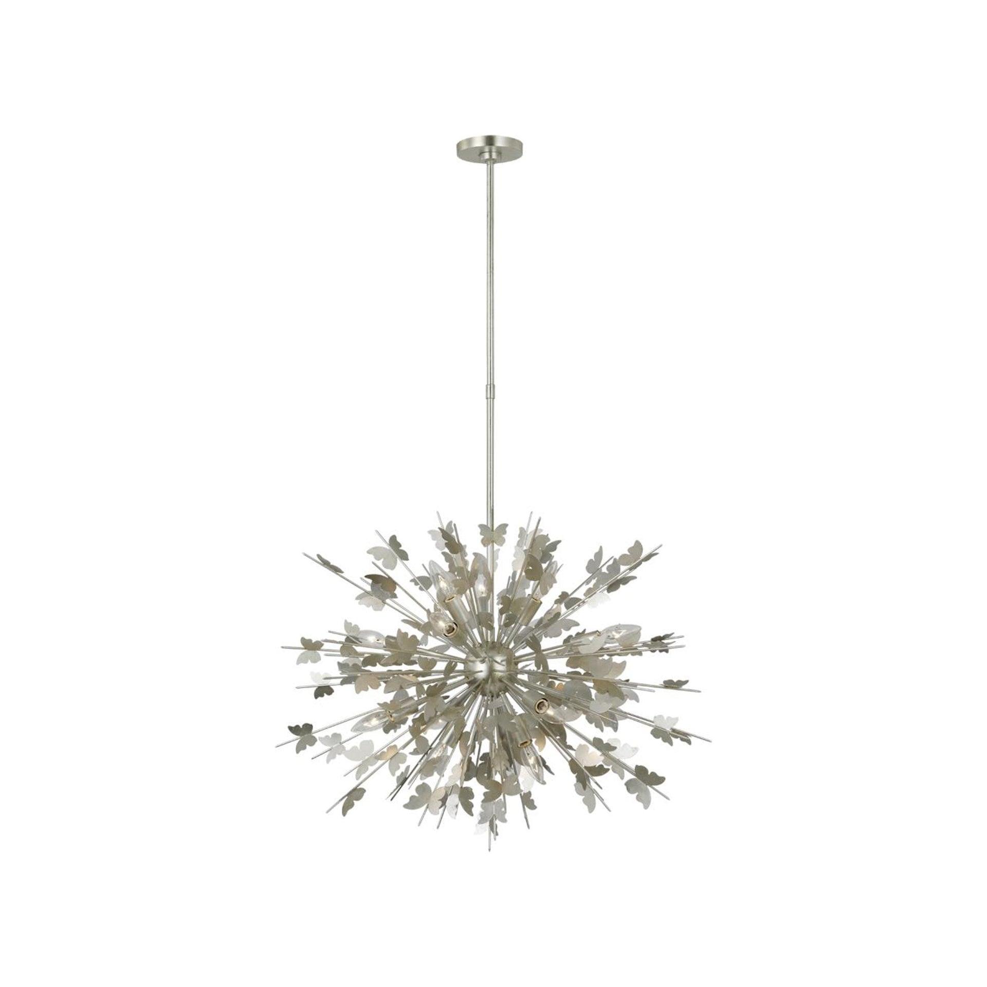 Farfalle 14-Light Burnished Silver Leaf Crystal Chandelier