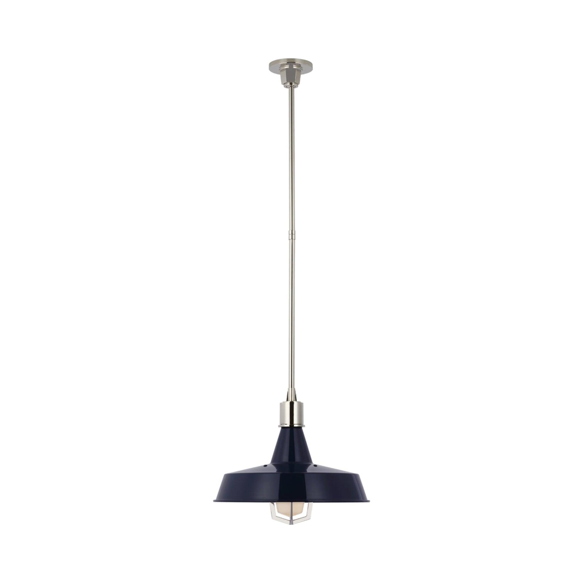 Polished Nickel Glass LED Indoor/Outdoor Pendant Light