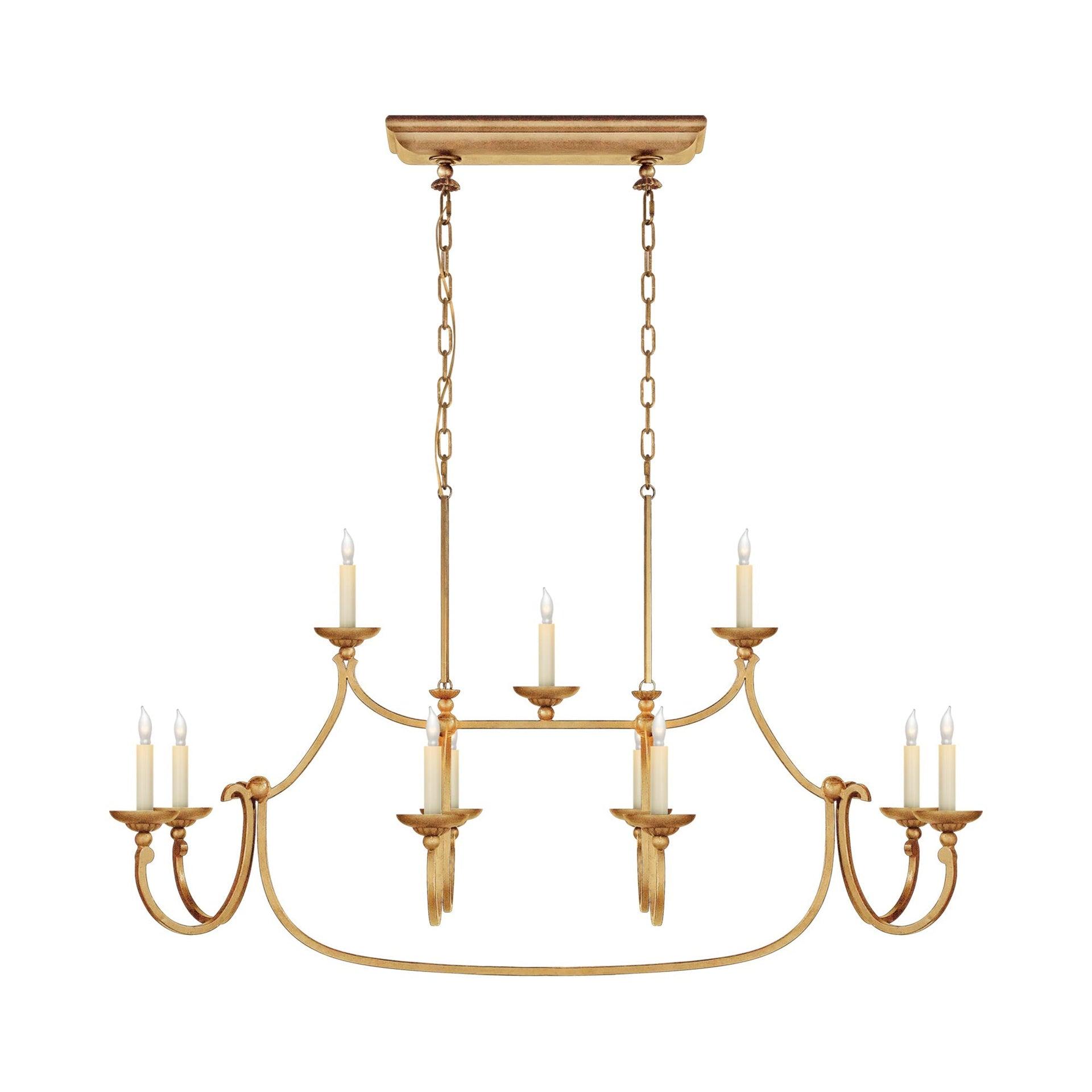 Gilded Iron 11-Light Indoor Crystal Chandelier