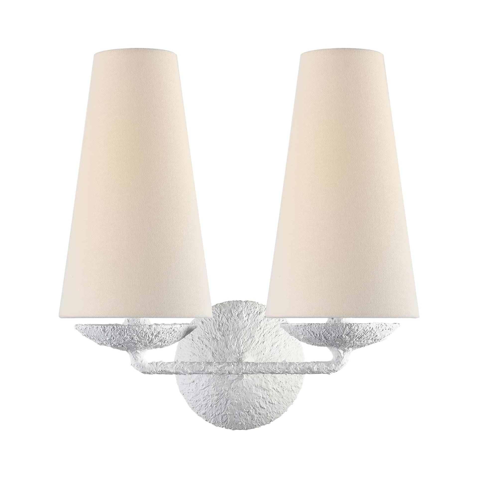Fontaine Bronze 14'' Dimmable Direct Wired Wall Sconce with White Shade