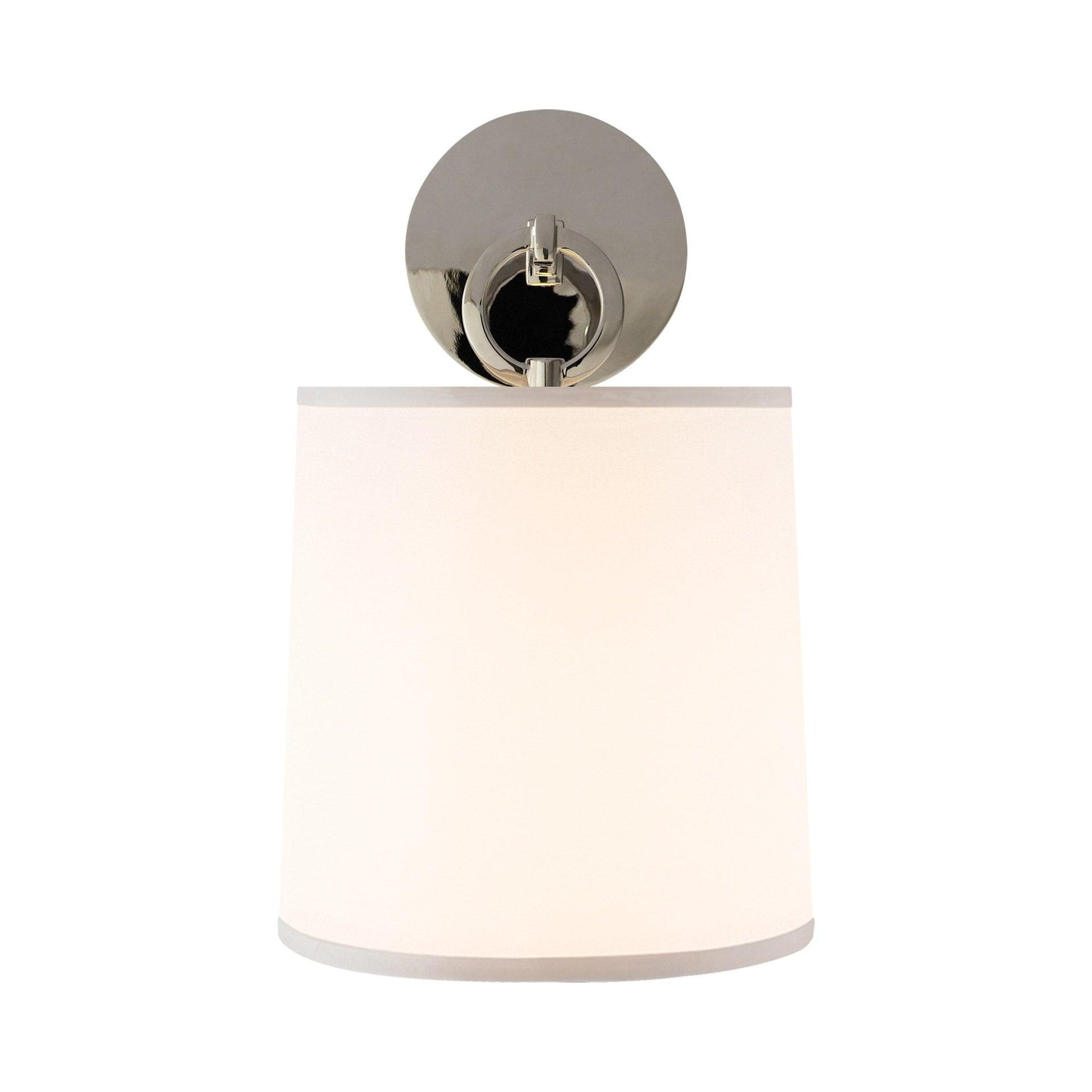 Polished Nickel 14" Silk Shade Wall Sconce