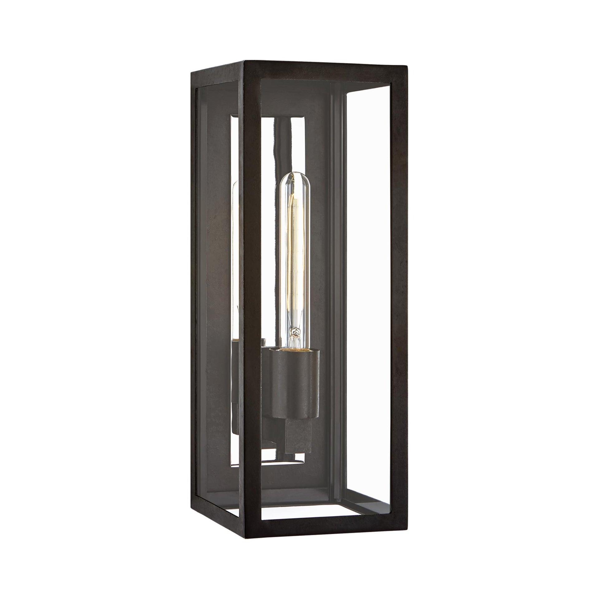 Eldridge 16" Black Iron Lantern-Style Dimmable Sconce