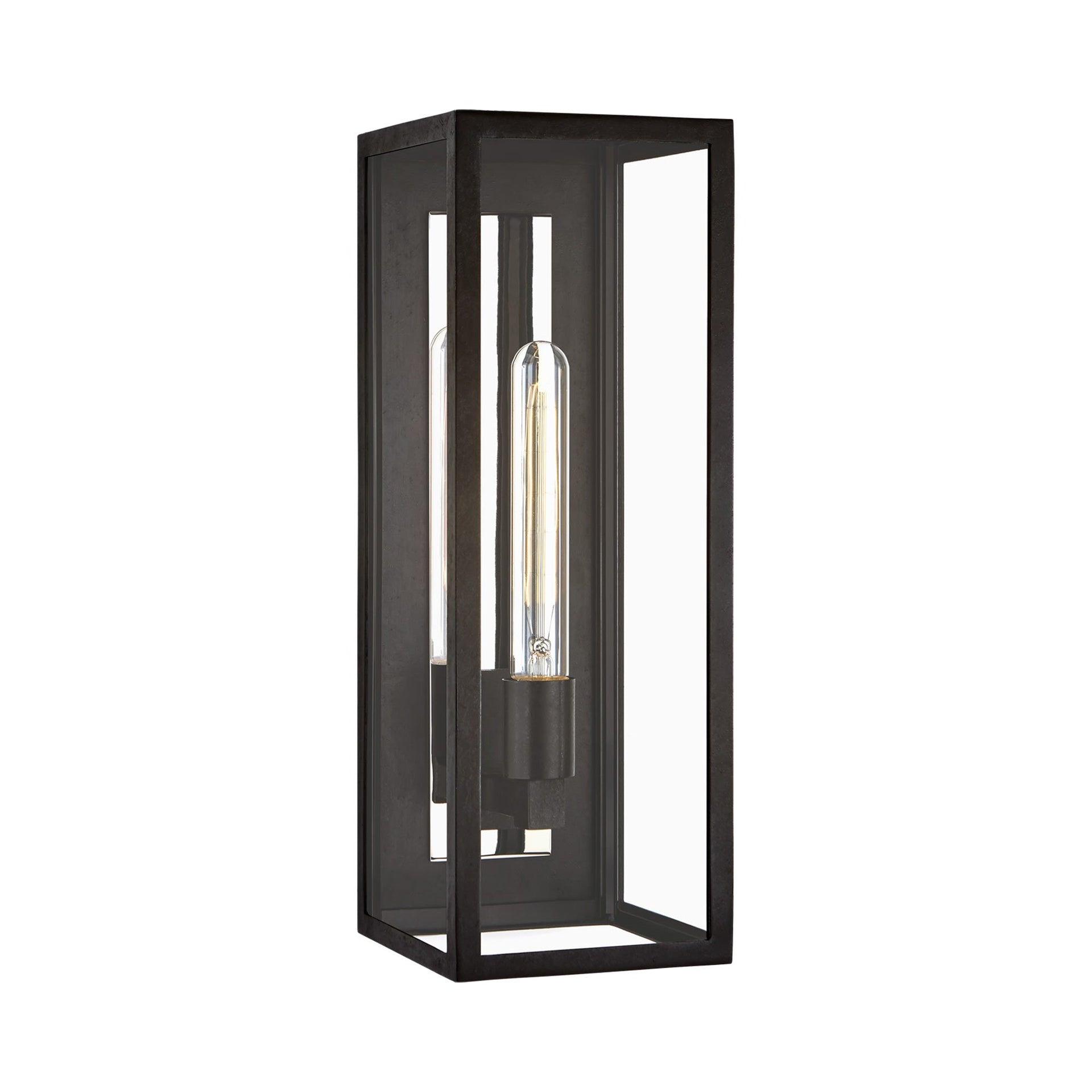Aged Iron Black Dimmable Lantern Wall Sconce