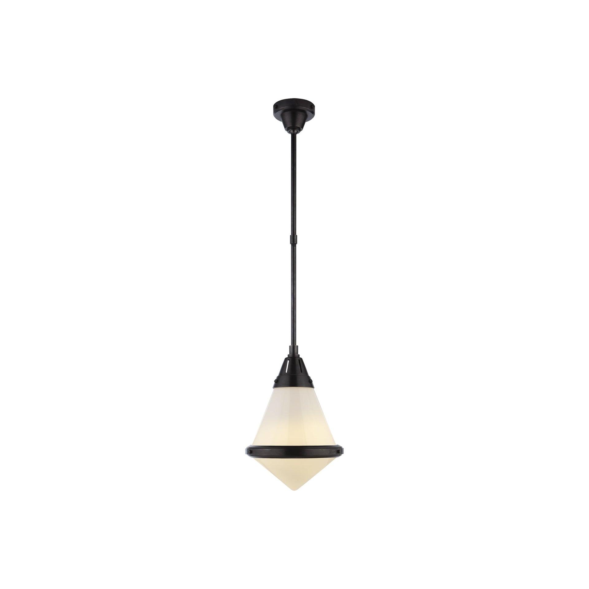 Gale Bronze & Glass 17'' Industrial-Glam Pendant Light