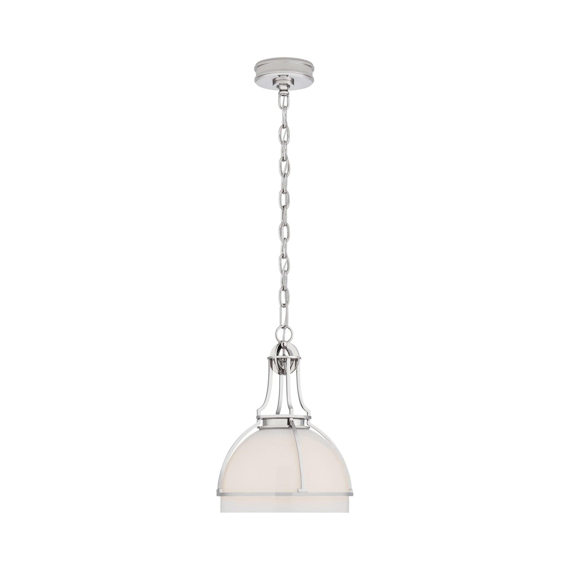 Gracie Polished Nickel Dome LED Pendant with Glass Globe