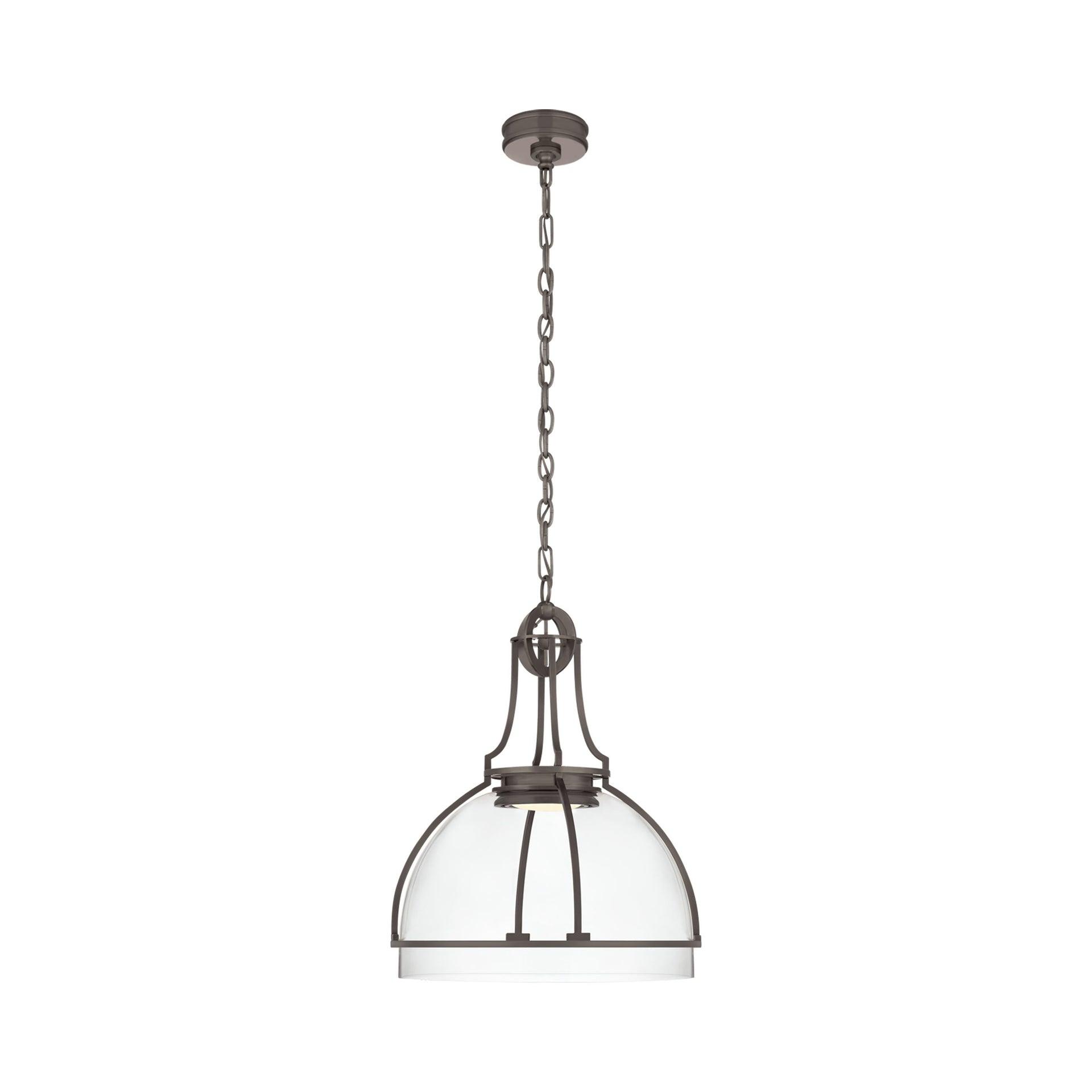 Gracie Bronze Globe LED Pendant Light with Glass Detail