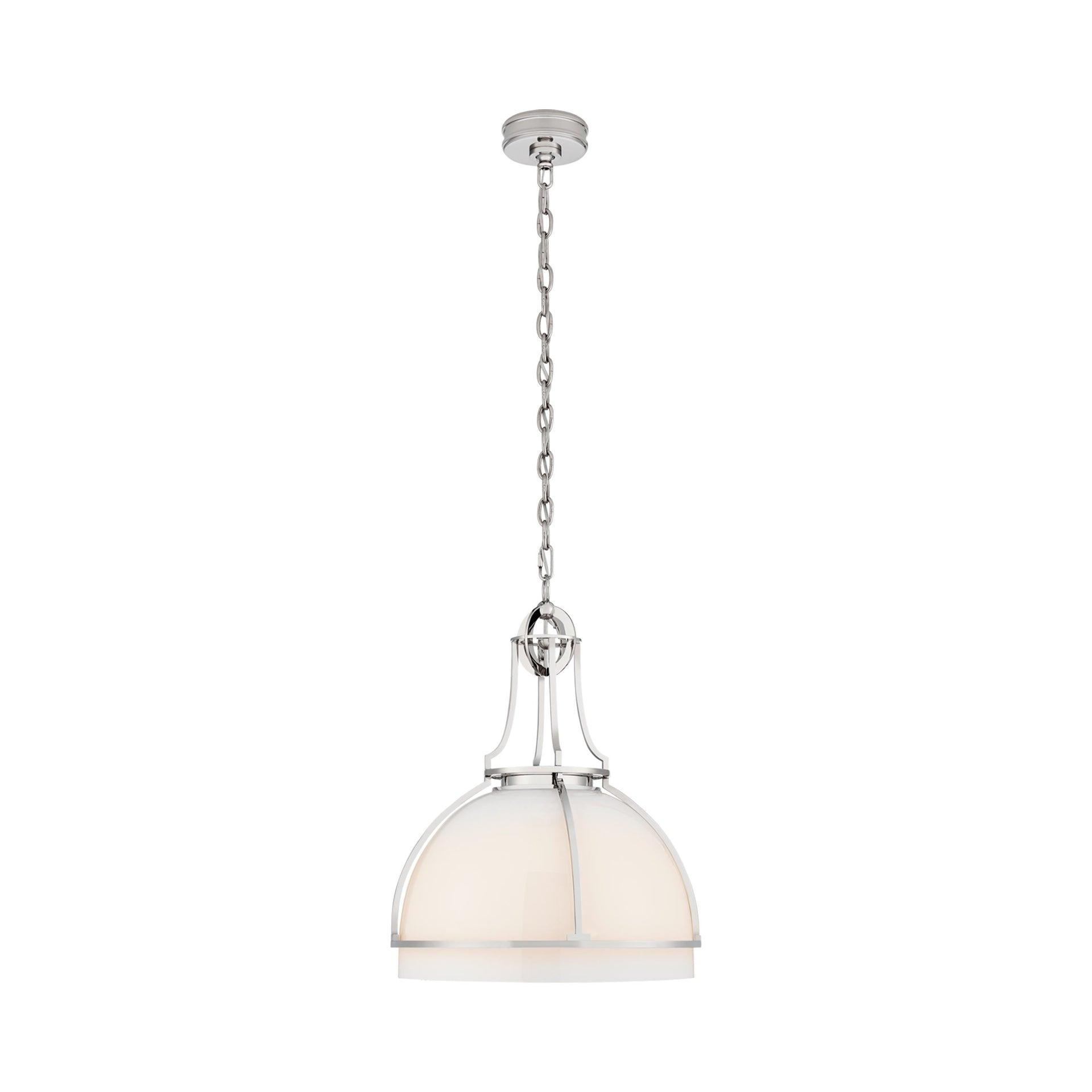 Chapman & Myers 24.5" Polished Nickel LED Globe Pendant