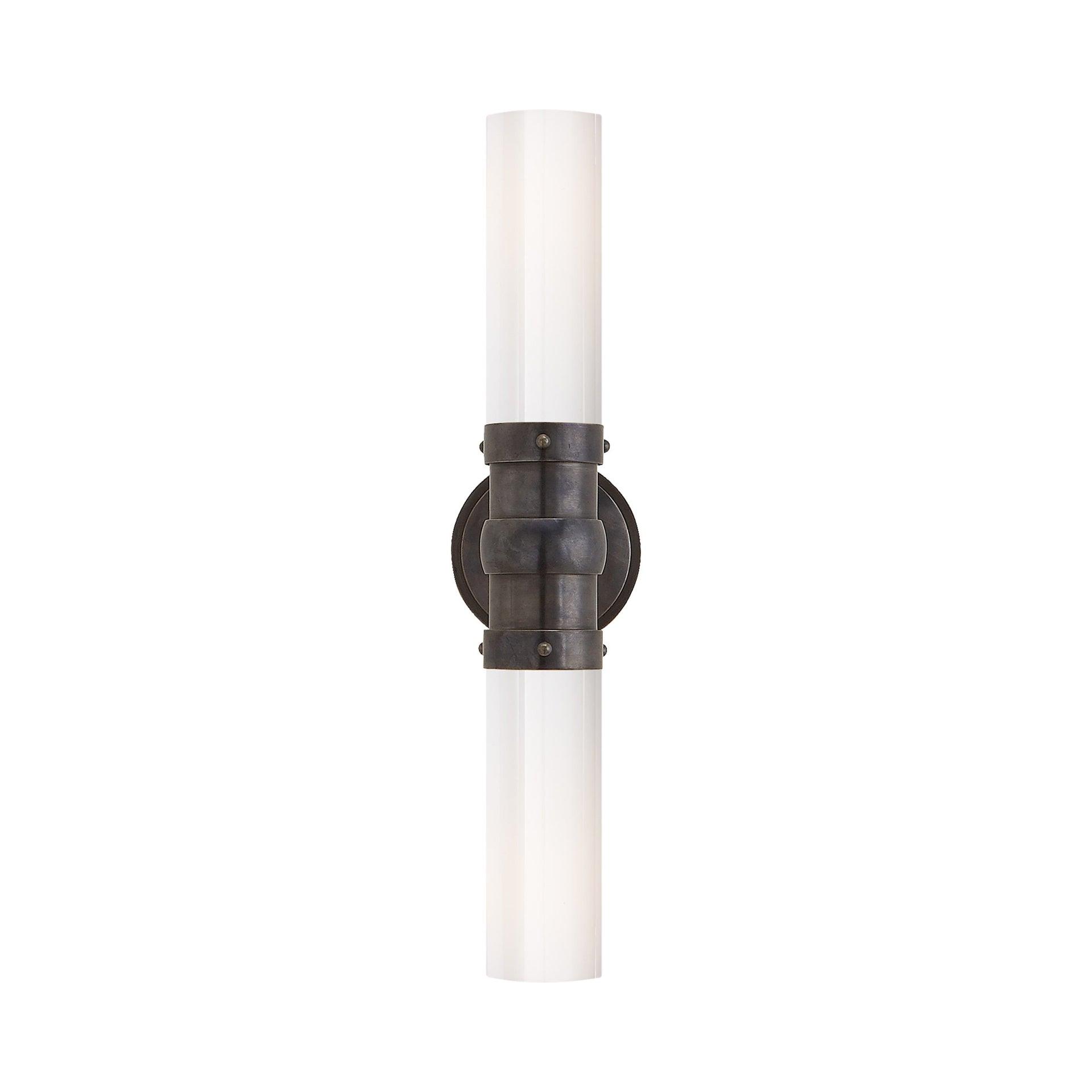 Sleek Bronze and Gunmetal Dual Frosted Glass Outdoor Light
