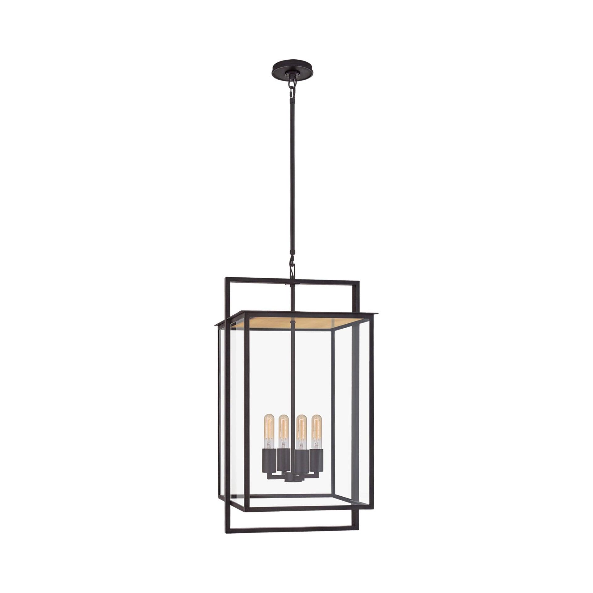 Halle Polished Nickel 31.5" Indoor/Outdoor Hanging Lantern