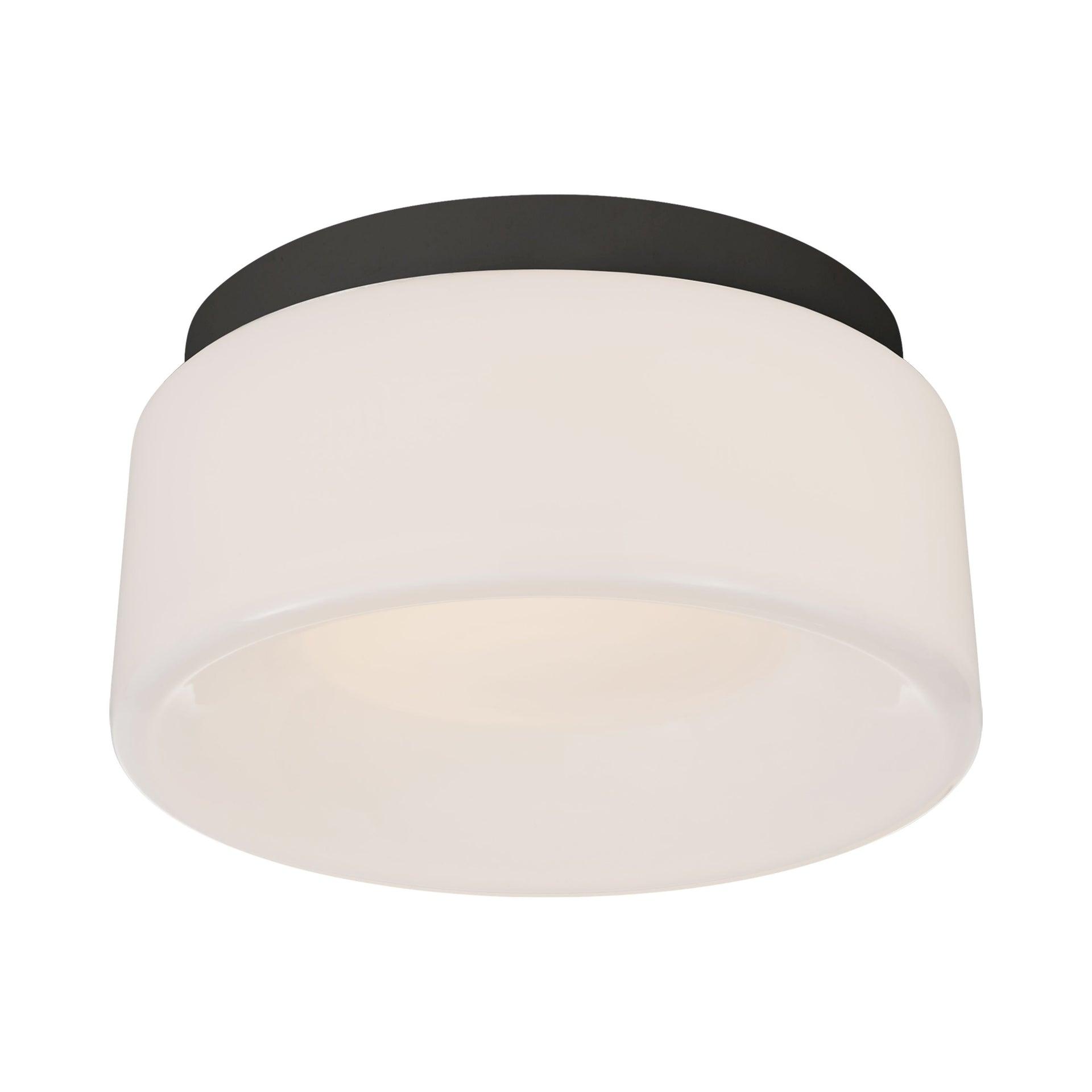 Halo Solitaire Matte Black LED Flush Mount with Frosted Shade
