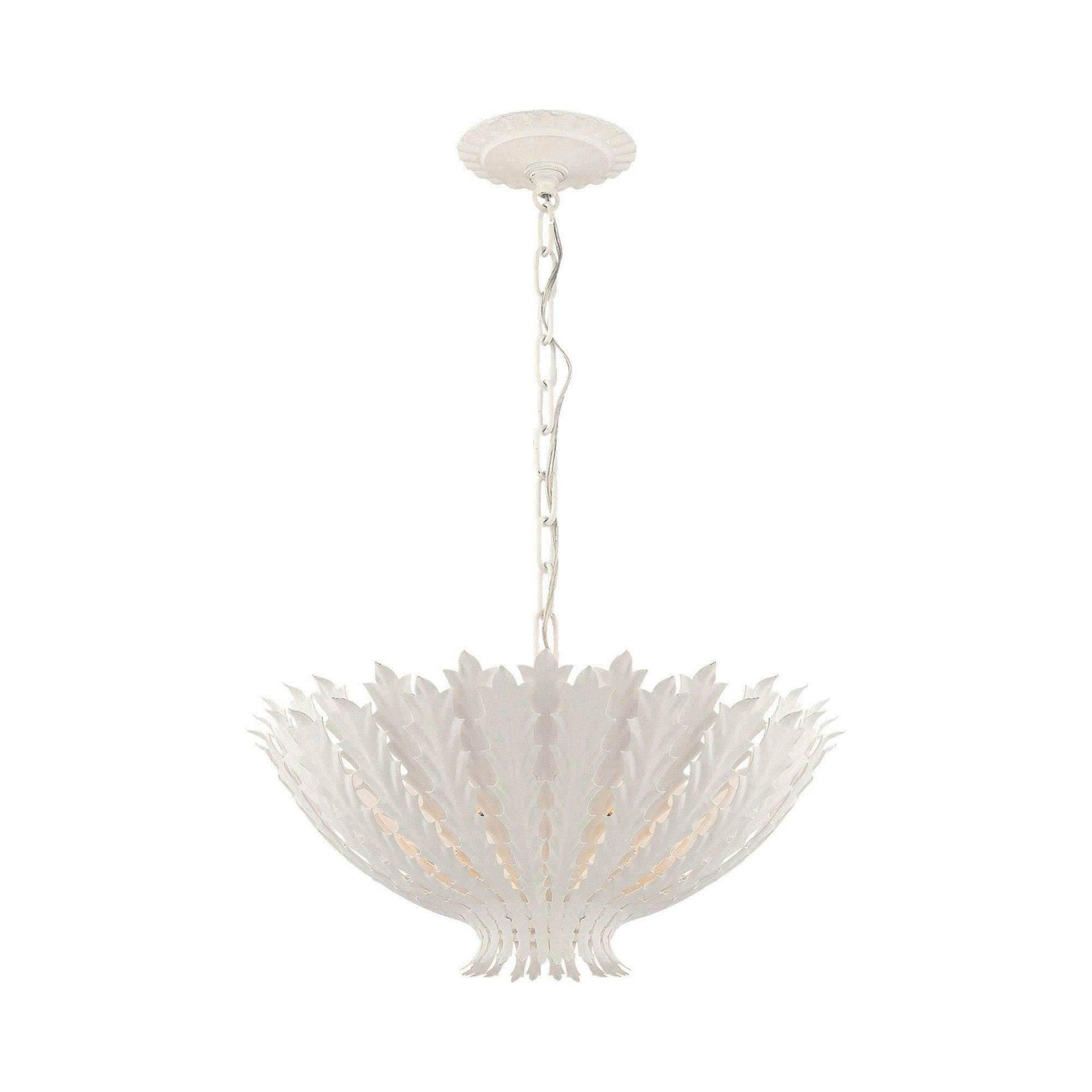Hampton Elegance 3-Light Crystal Pendant in Plaster White