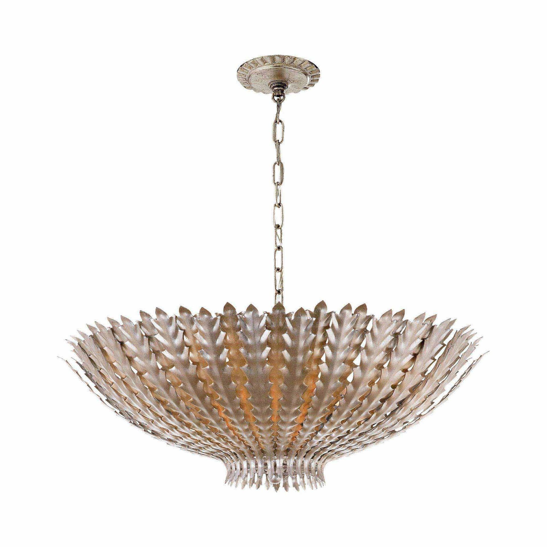 Hampton 10.5" Burnished Silver Leaf Artisan Bowl Pendant