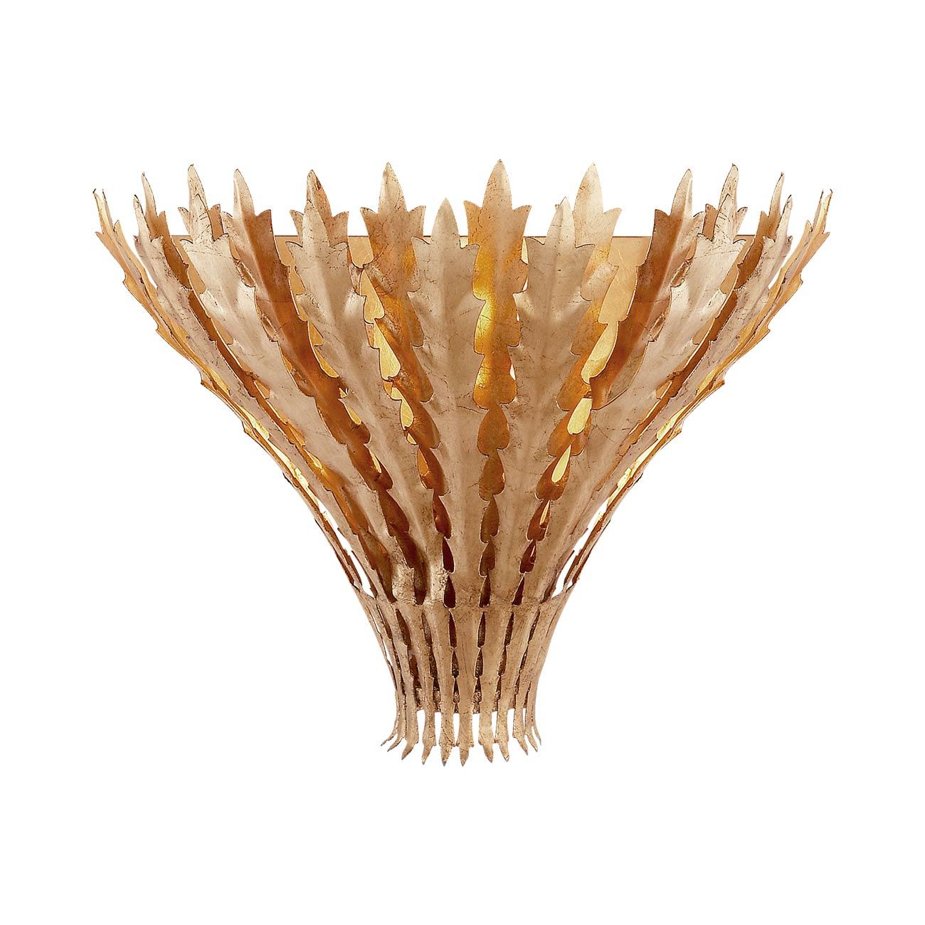 Hampton Leaf-Shaped Gild Finish Flush Mounted Sconce