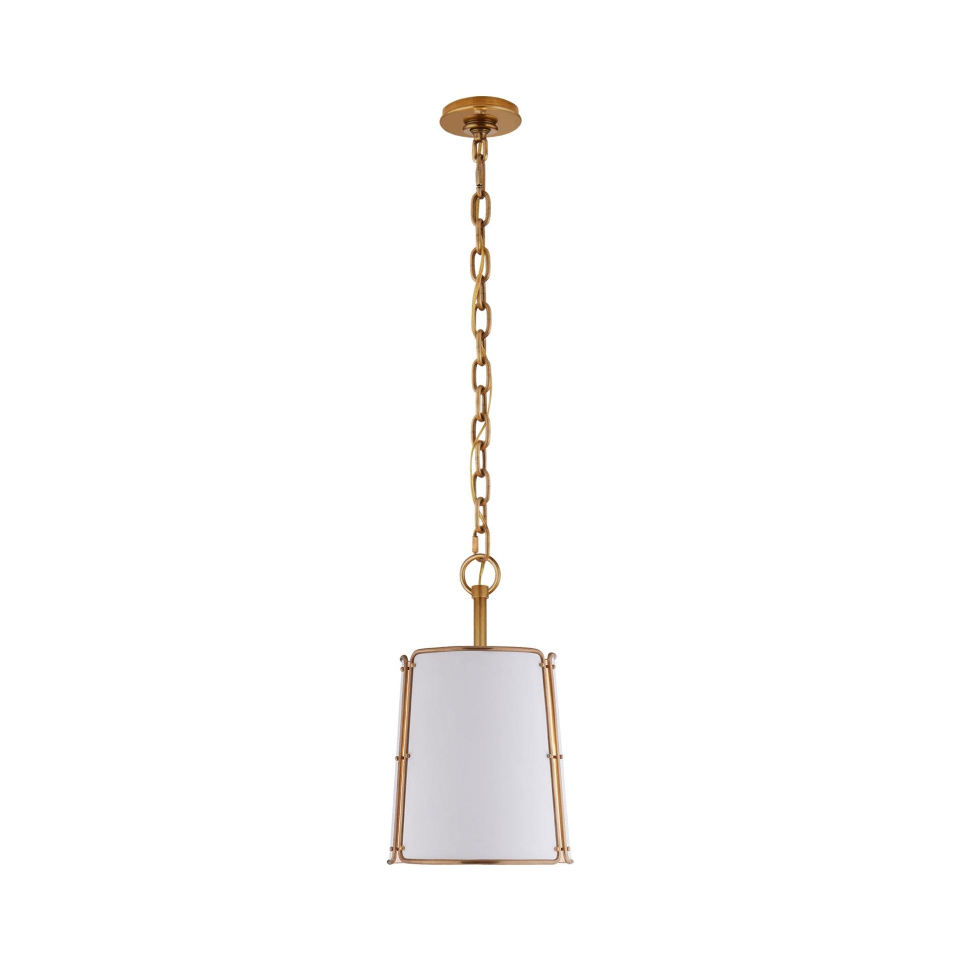 Elegant Hastings 18" Brass & Crystal Drum Pendant with Polished Nickel Accents