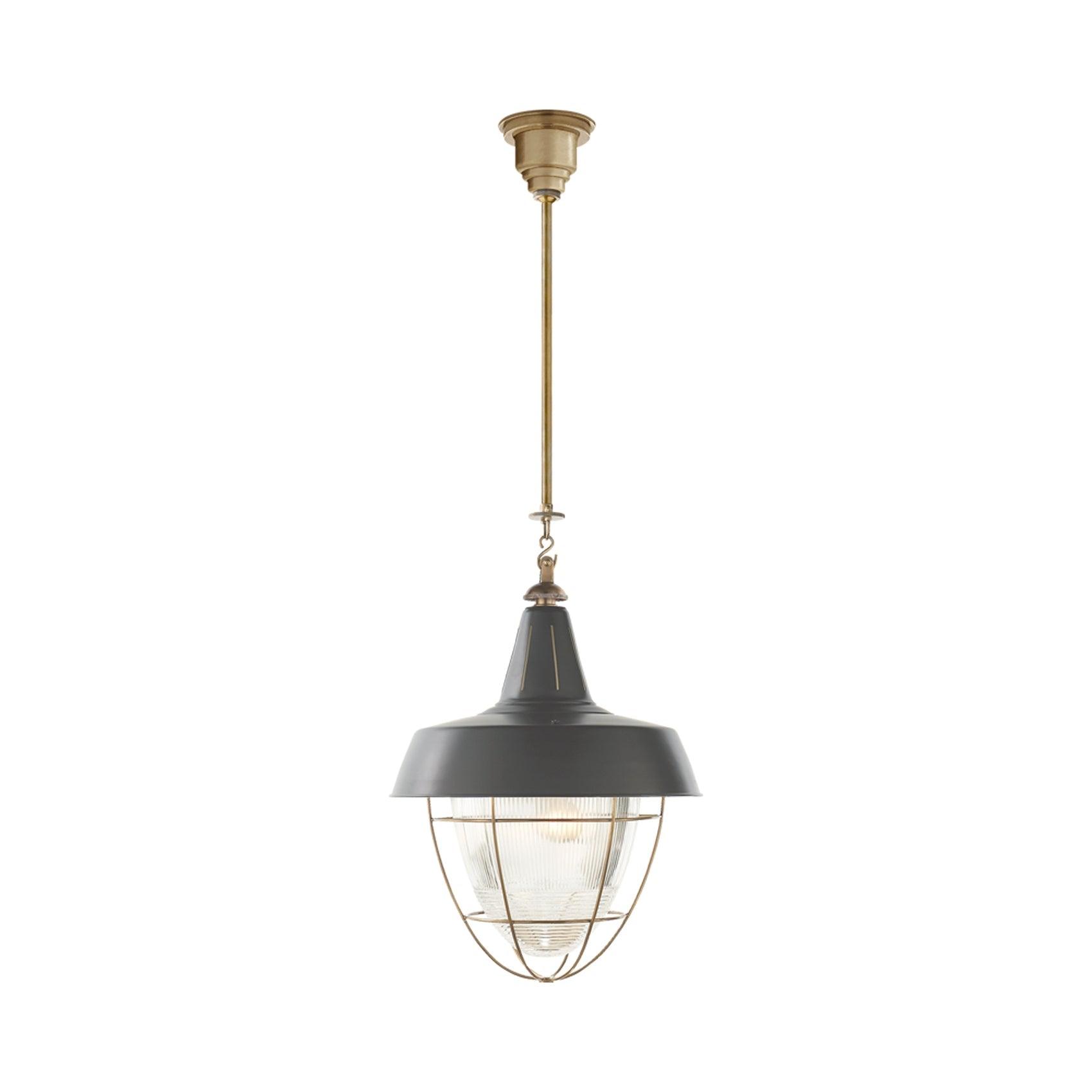 Henry Antique Brass and Green 2-Light Pendant