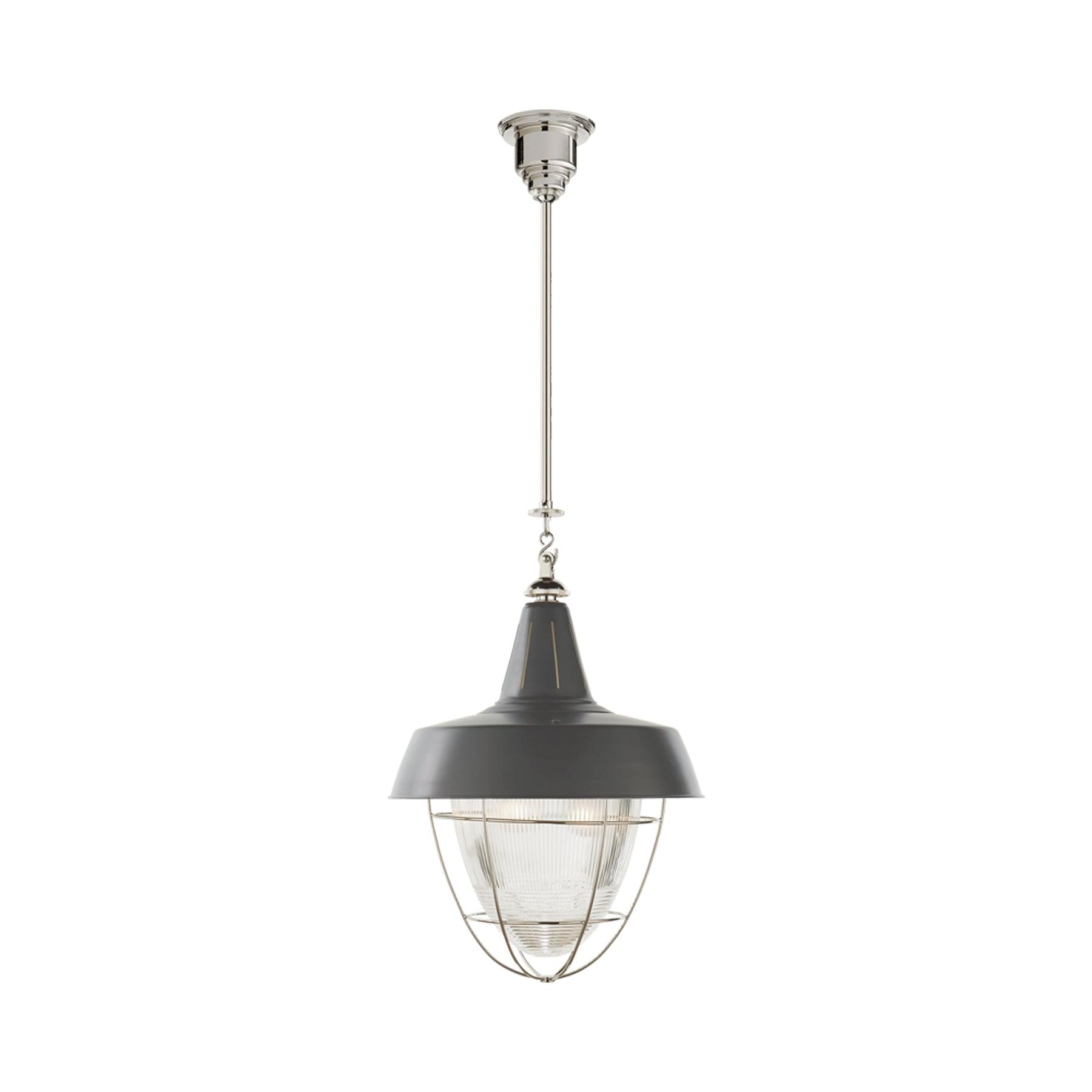 Henry 24" Polished Nickel Industrial Farmhouse Pendant Light