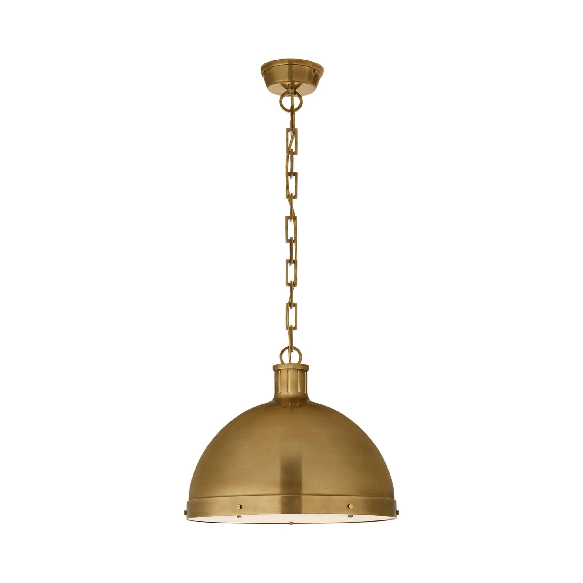 Hand-Rubbed Antique Brass Dome Pendant Light