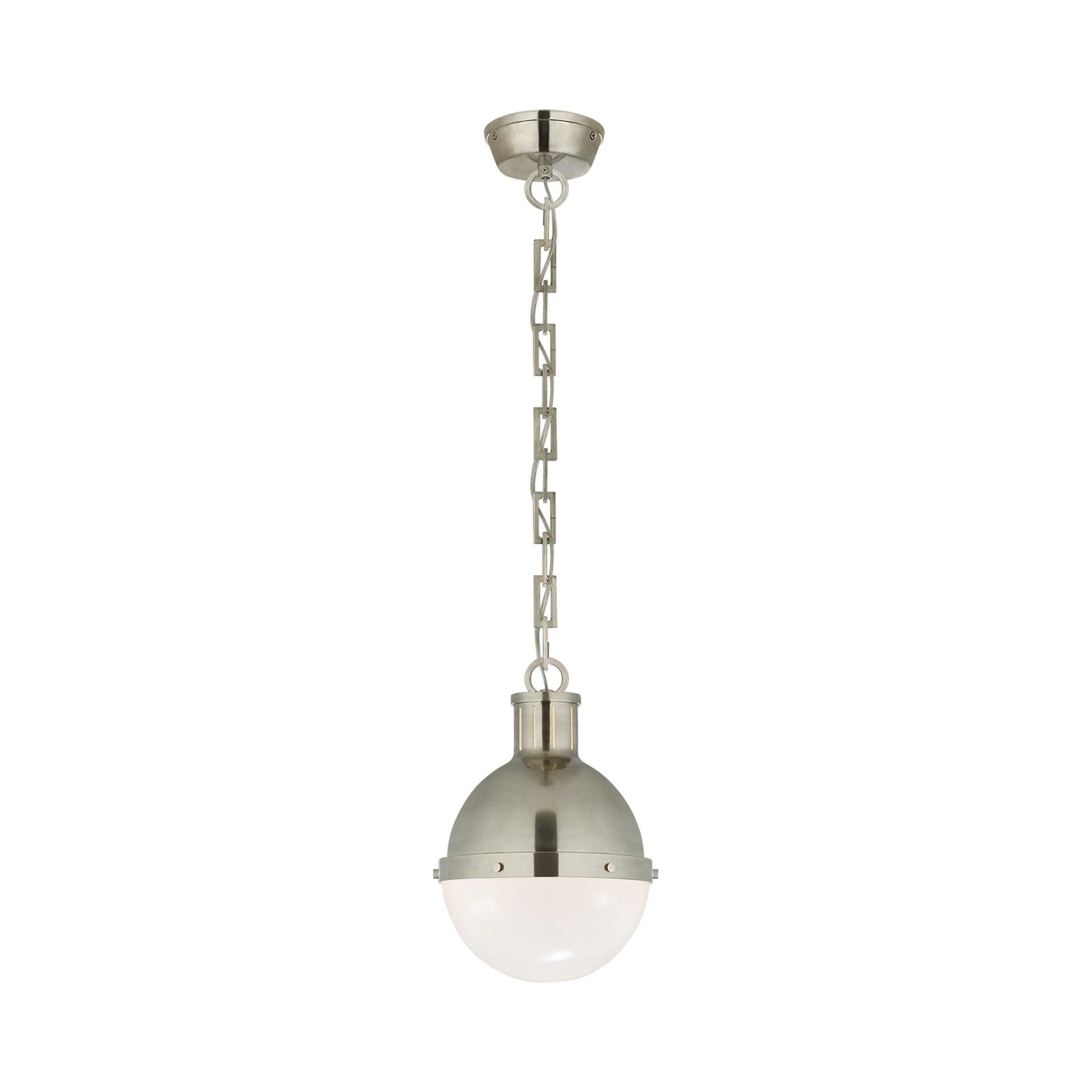 Antique Nickel Globe Pendant Light with Glass Shade