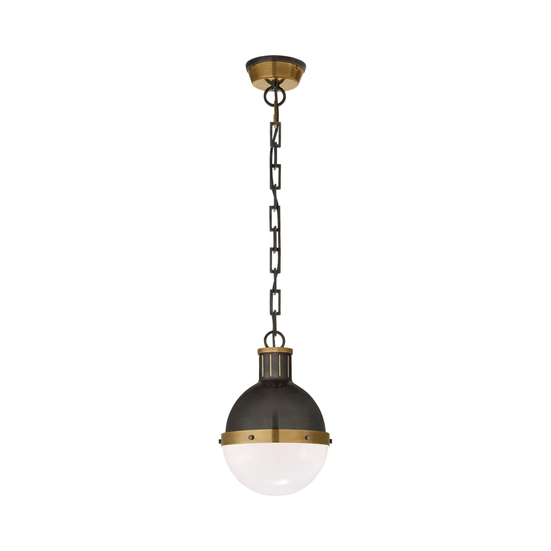 Bronze and Antique Brass Globe Pendant Light