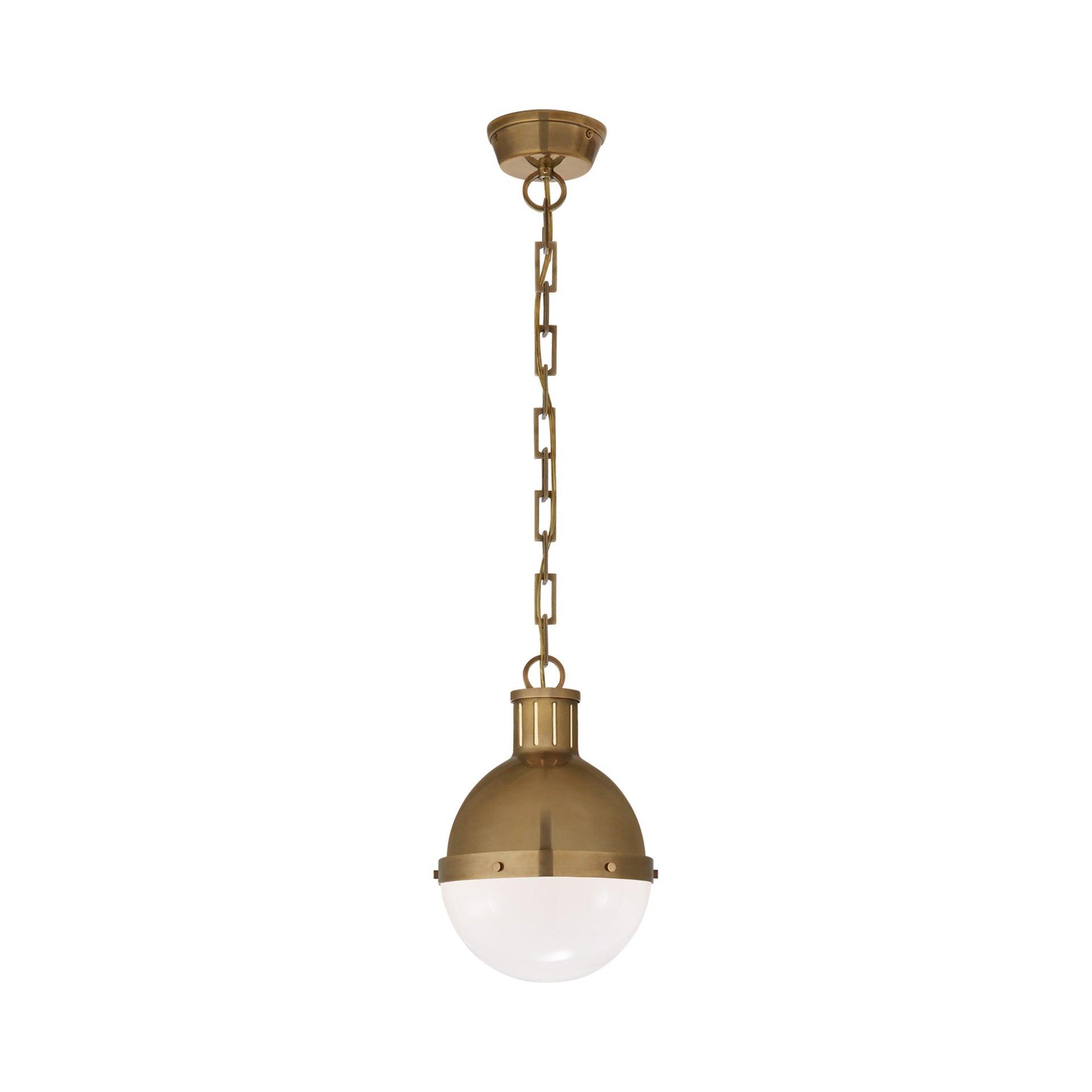 Hand-Rubbed Antique Brass Globe Pendant Light 11.75" H