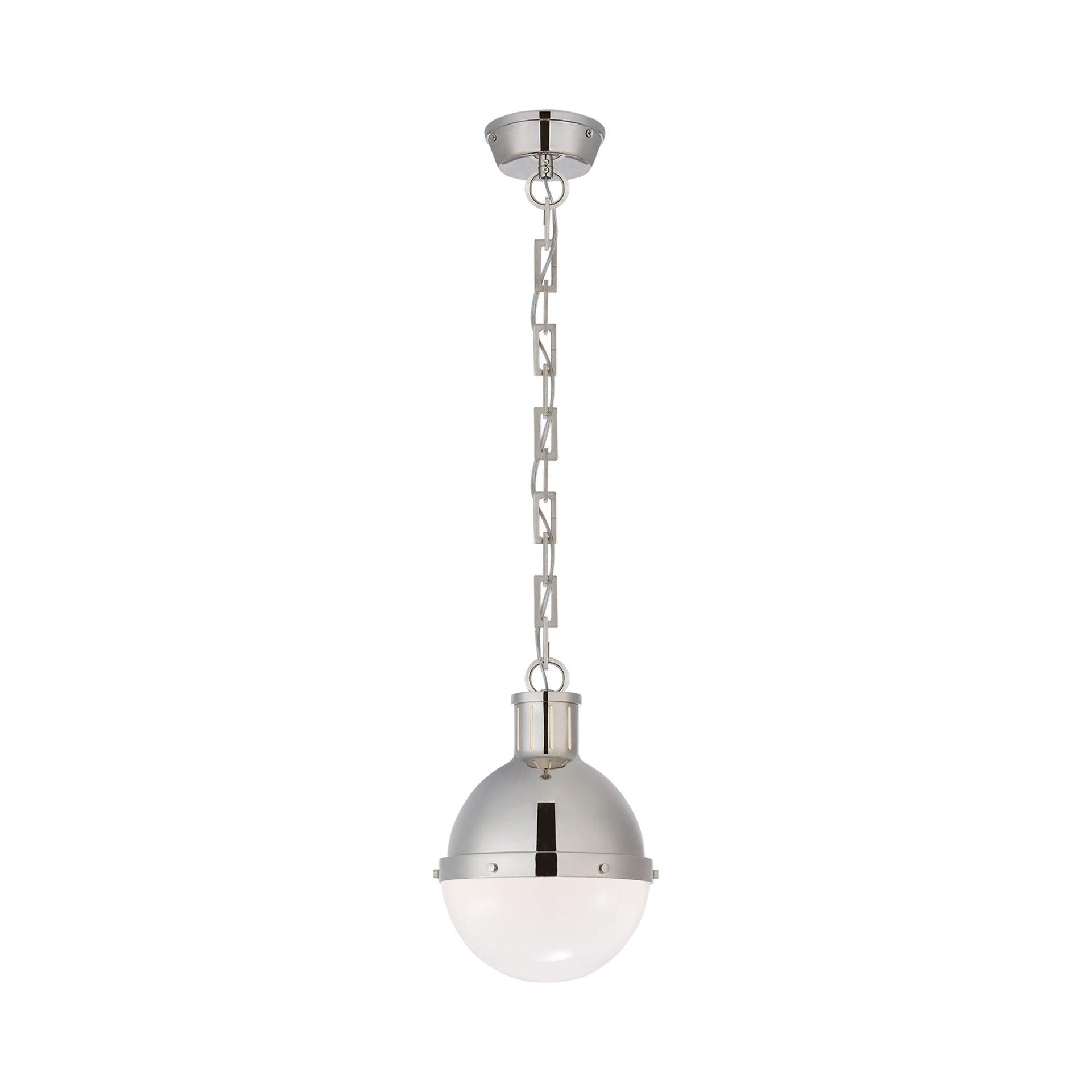 Elegant Globe Pendant Light in Polished Nickel and Glass