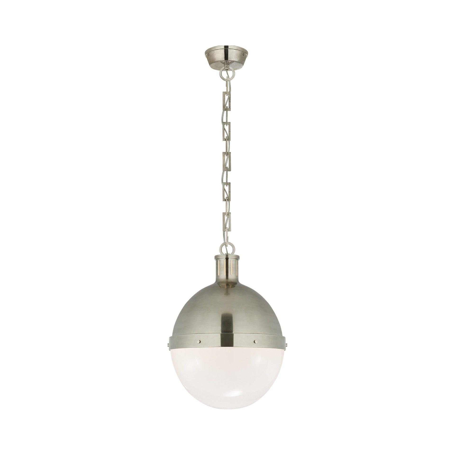 Antique Nickel Glass Globe Pendant Light