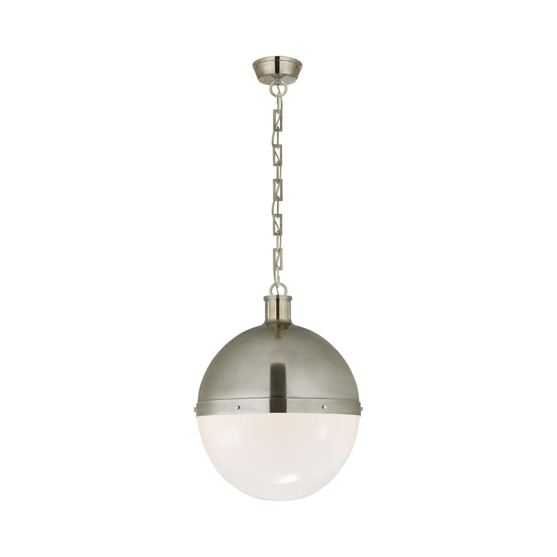 Antique Nickel Glass Globe Pendant Light
