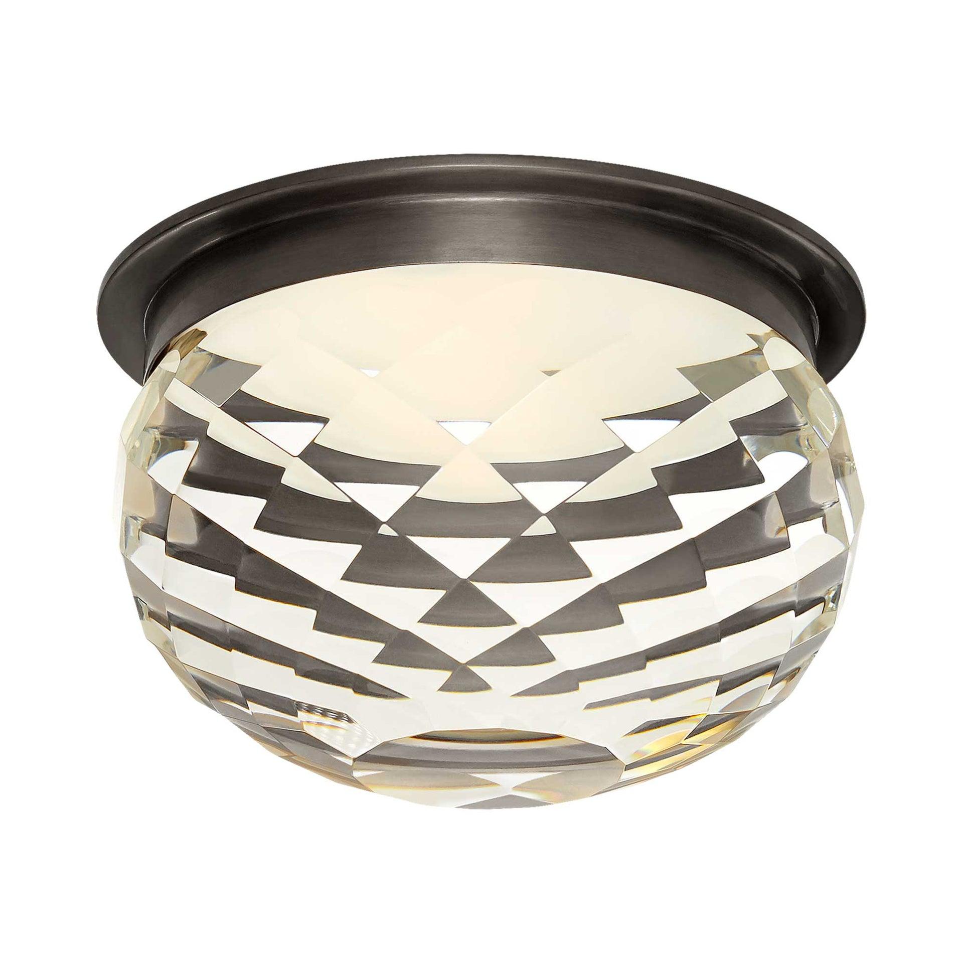 Hillam Elegance Bronze and Crystal 5.5" LED Flush Mount Light