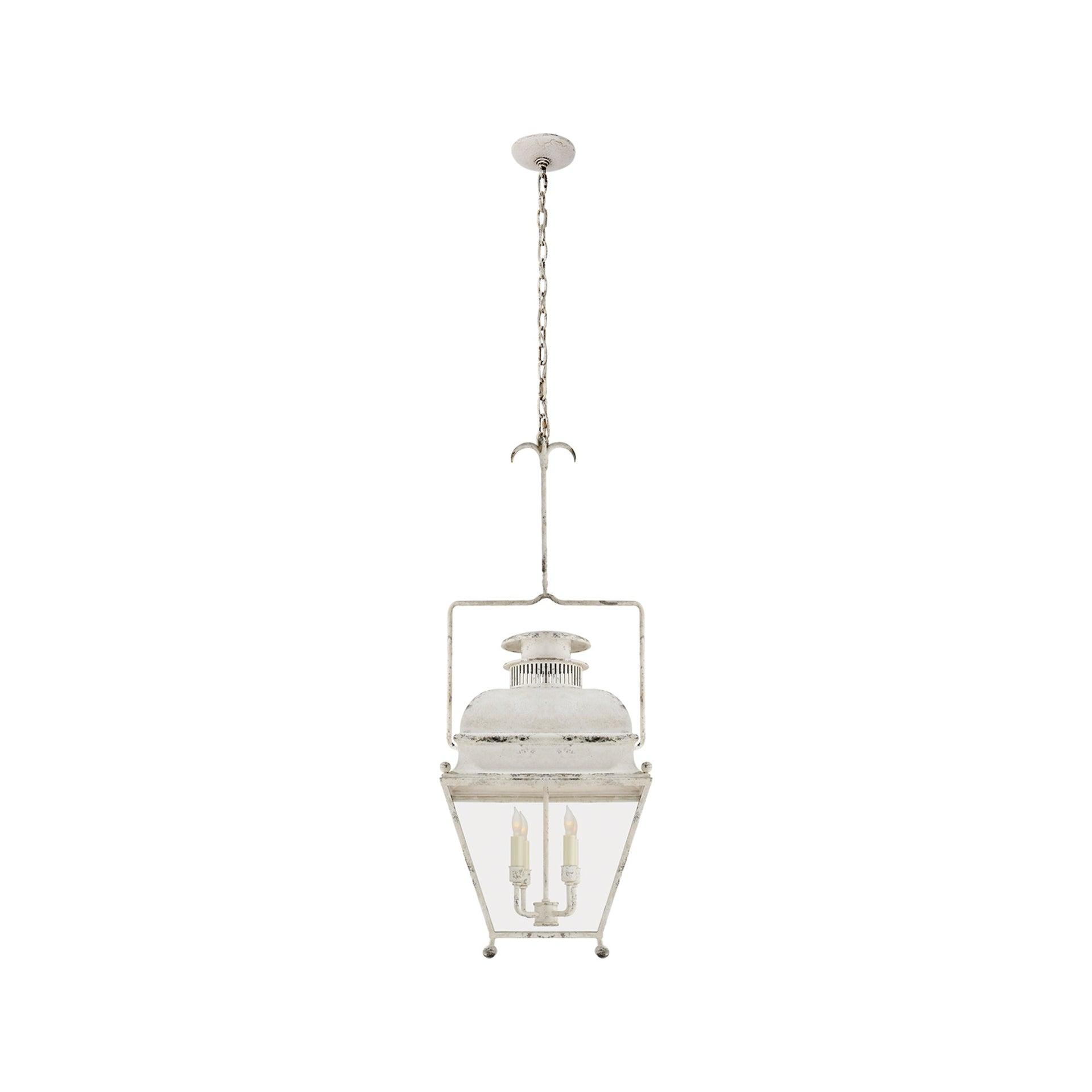 Old White Glass Four Light Lantern Pendant